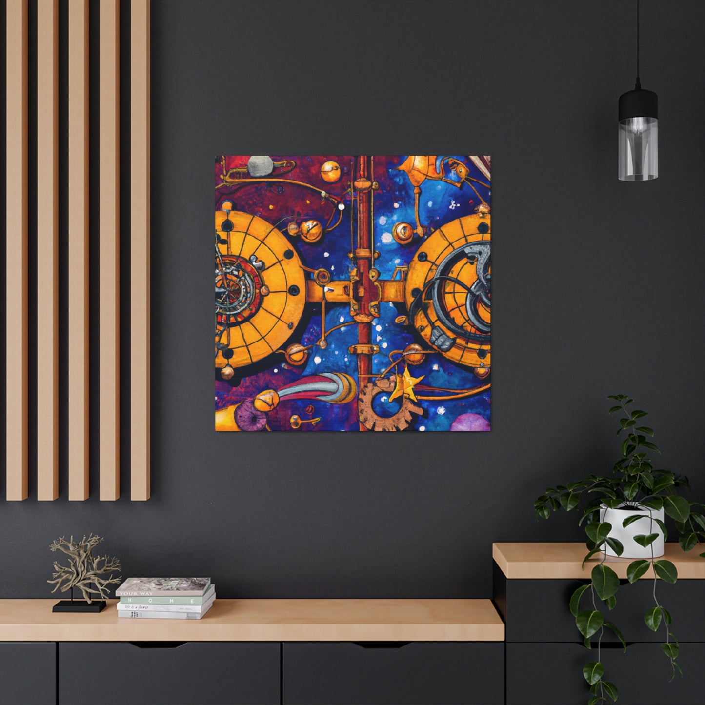 "Starlit Clockwork Skies" - Canvas