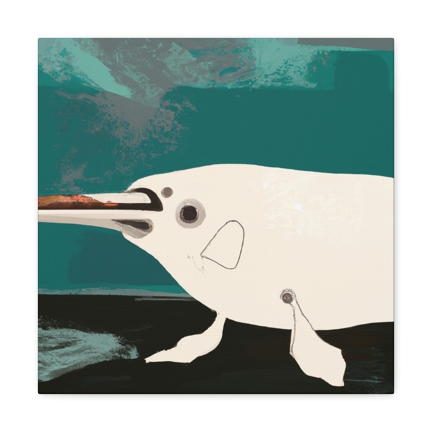 "Narwhal Dreaming Blue" - Canvas