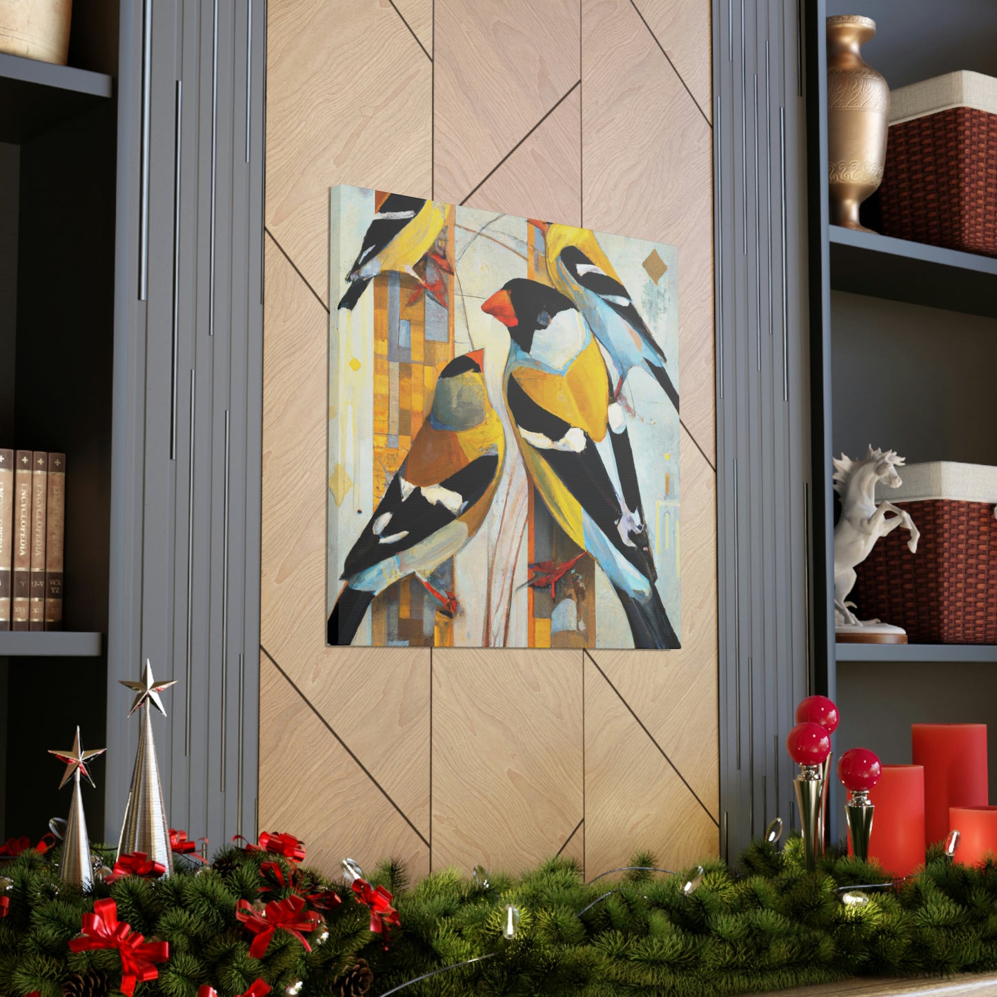 "Goldfinch in Deco Style" - Canvas