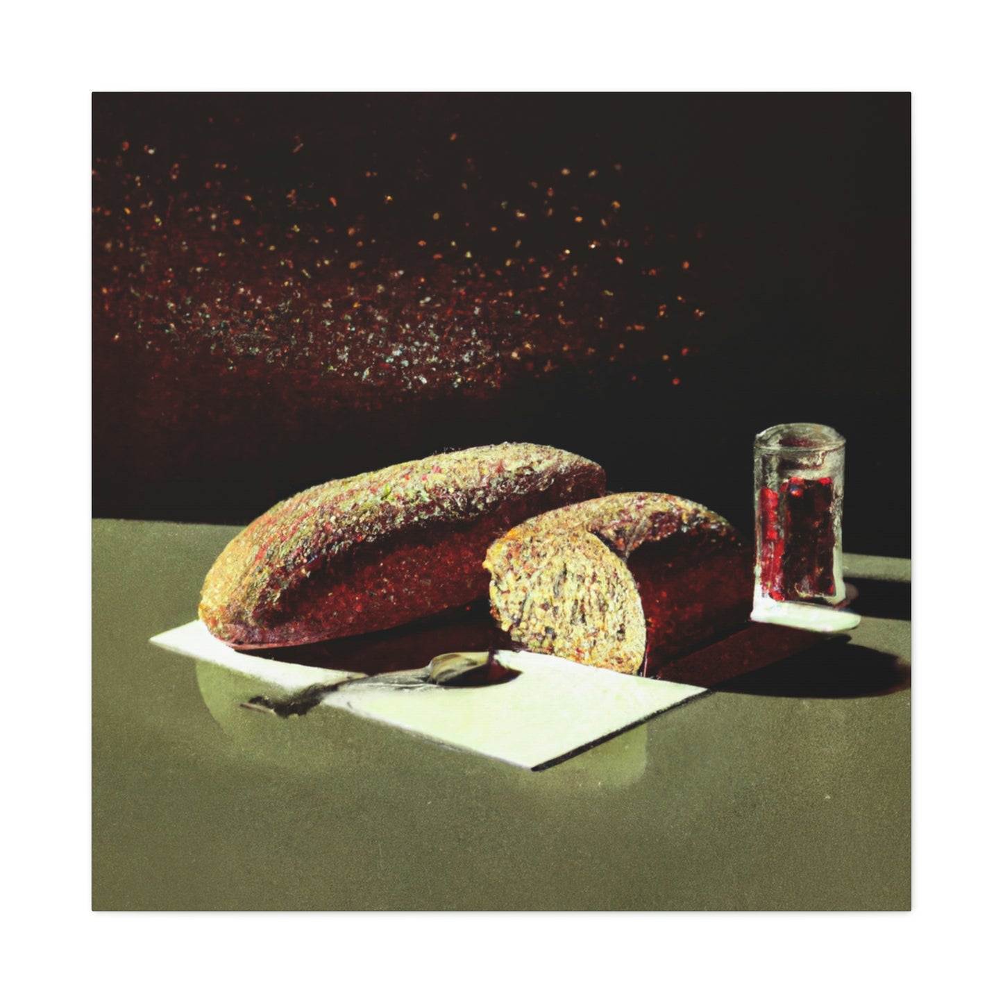 Bread in Pointillism - Canvas