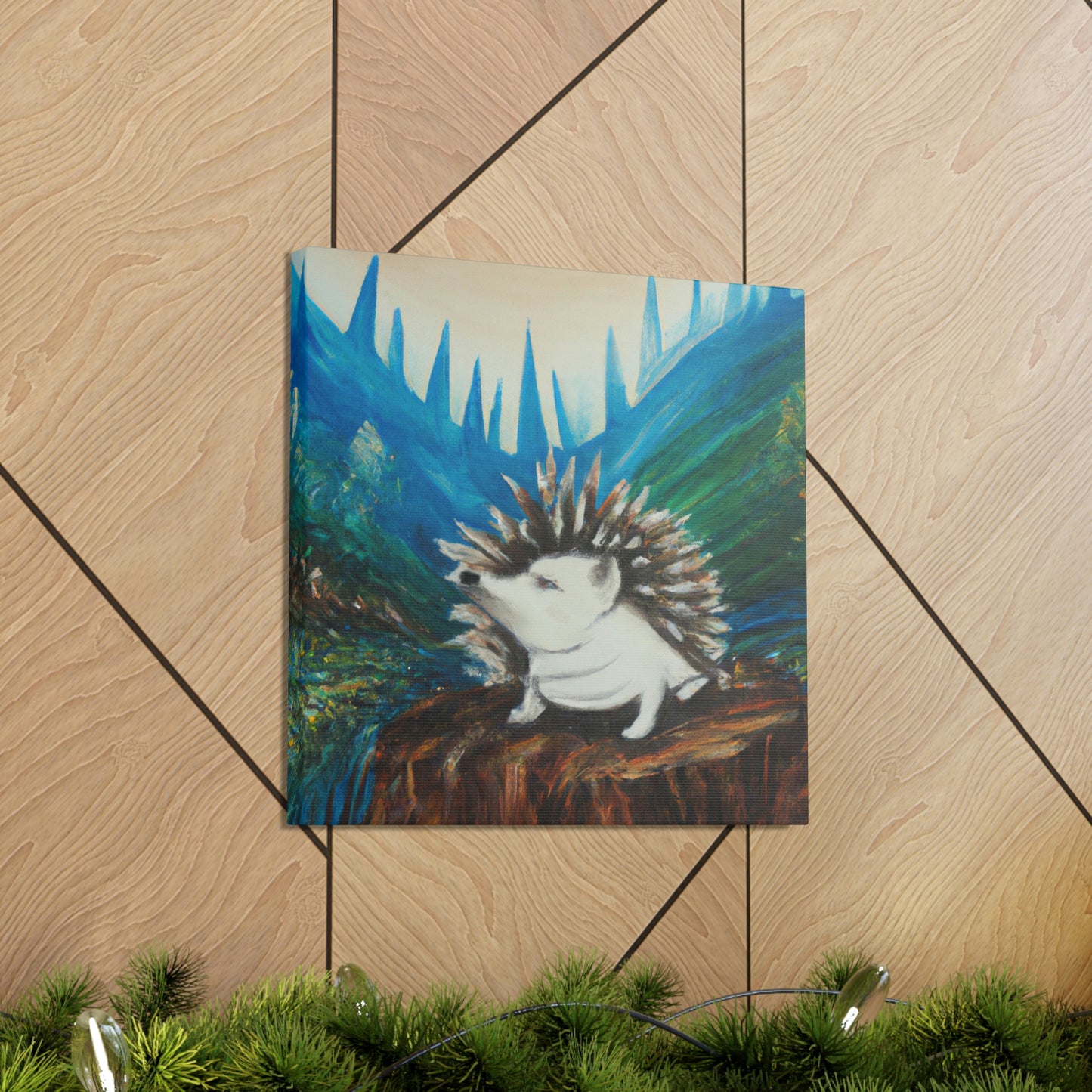 "Hedgehog in Deco Style" - Canvas