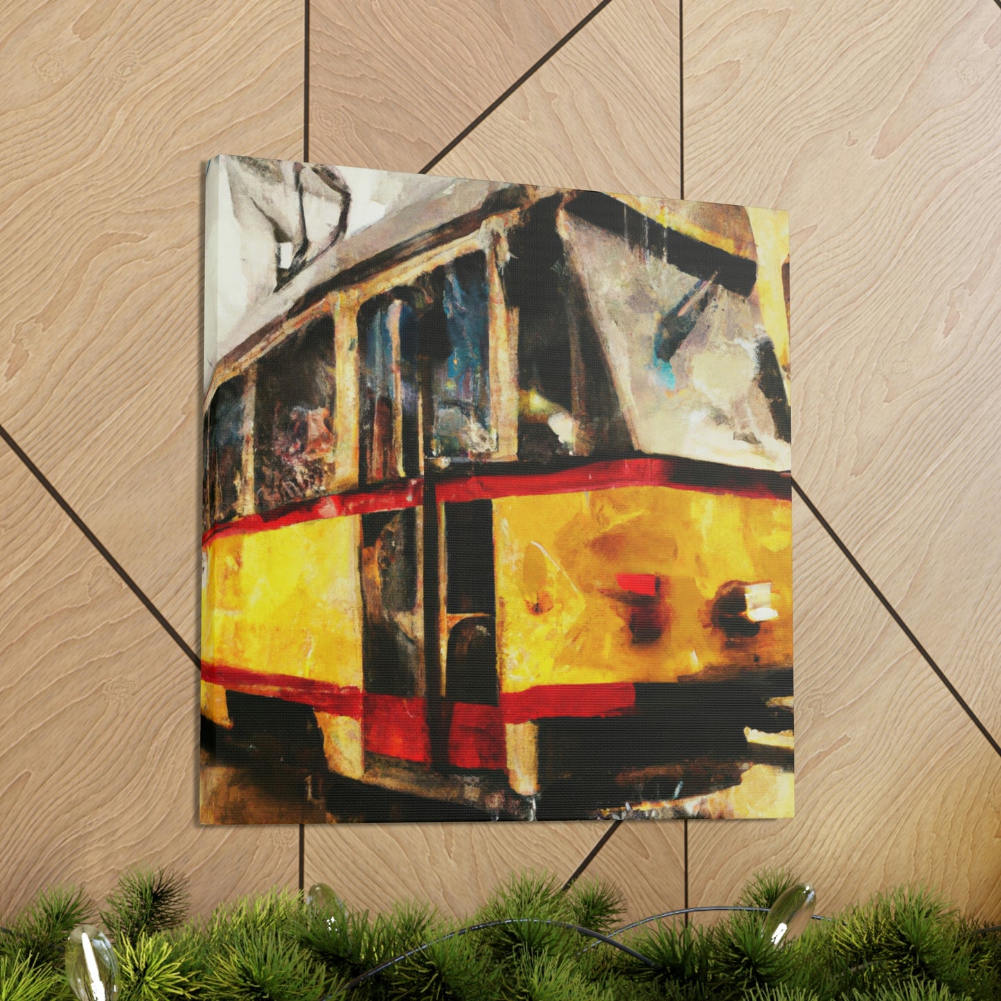 Tram in the Night - Canvas