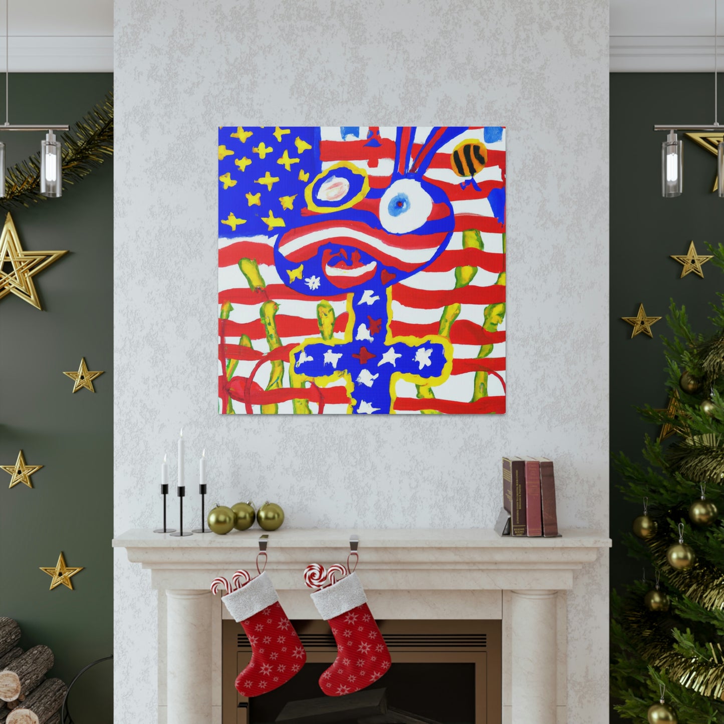 "Stars and Stripes Elegance" - Canvas