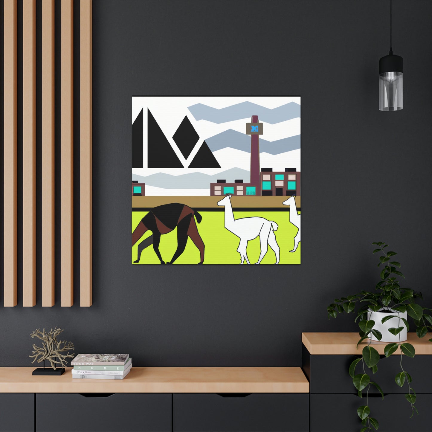 Llama Alights Glamorously - Canvas