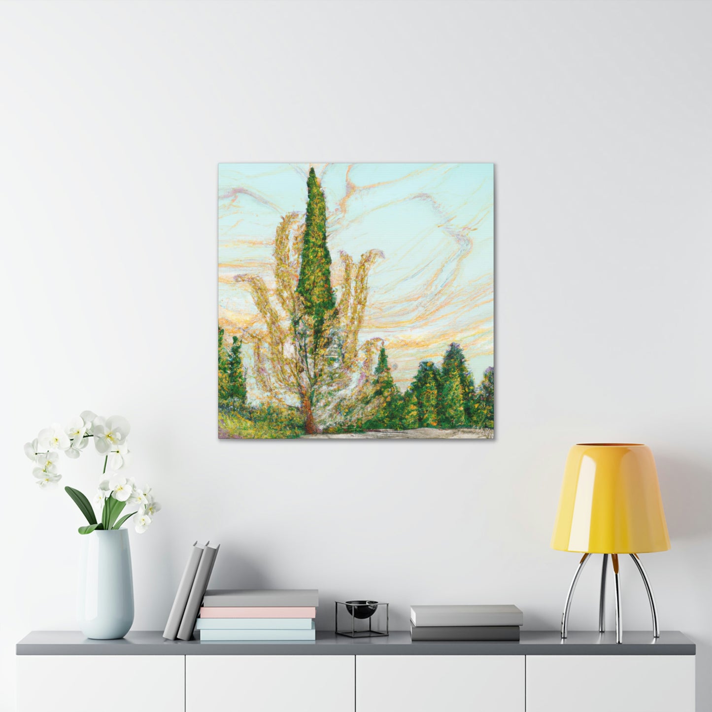 Cypress Tree Reflection - Canvas