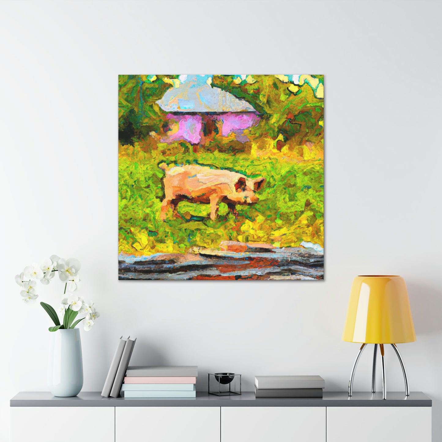 "Pig in Impressionism" - Canvas