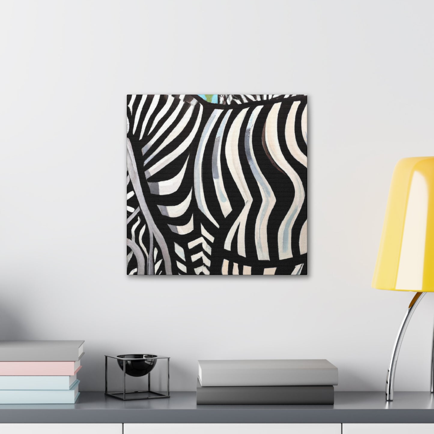 "Zebras Zooming Deco" - Canvas