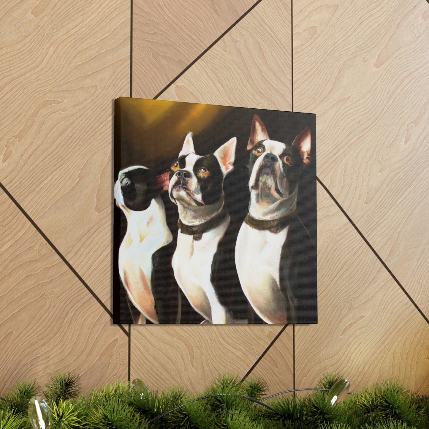 "Boston Terrier Elegance". - Canvas