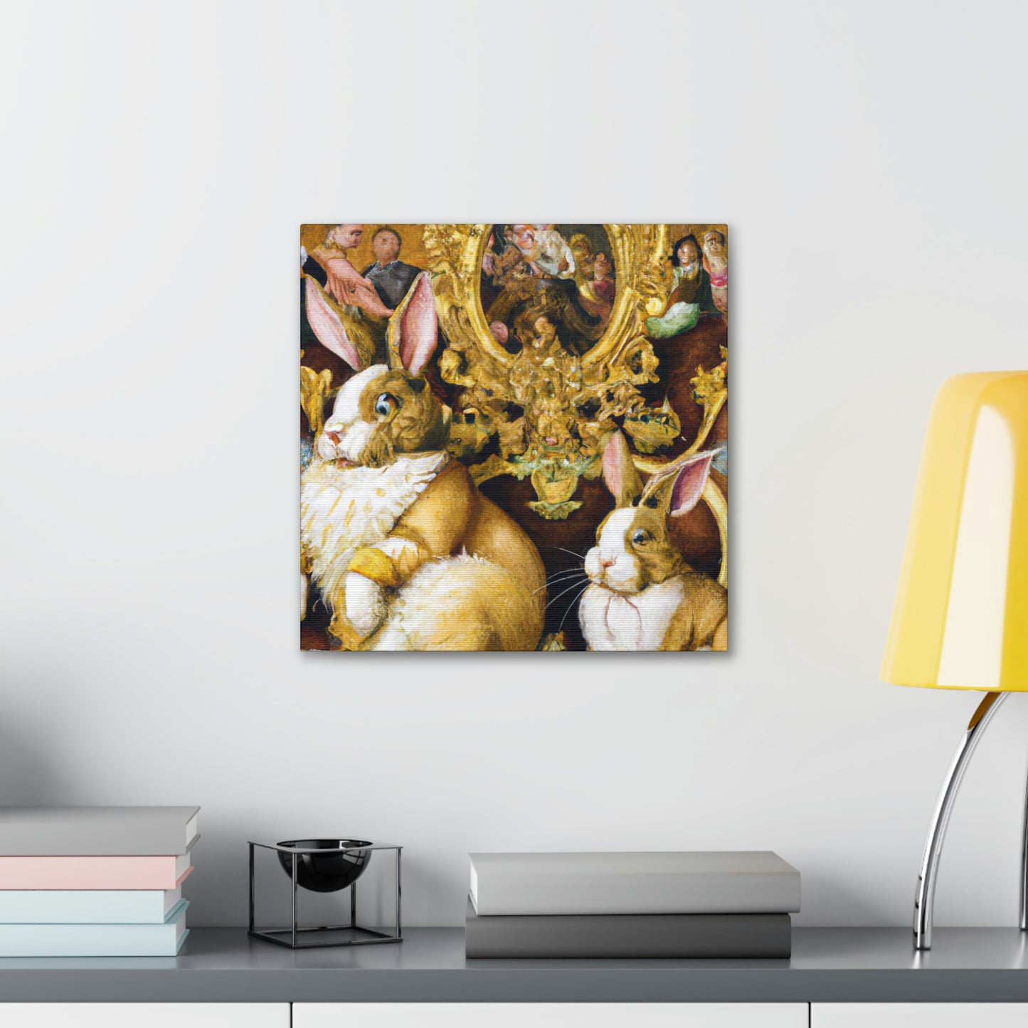 "Rabbits in Baroque Splendor" - Canvas