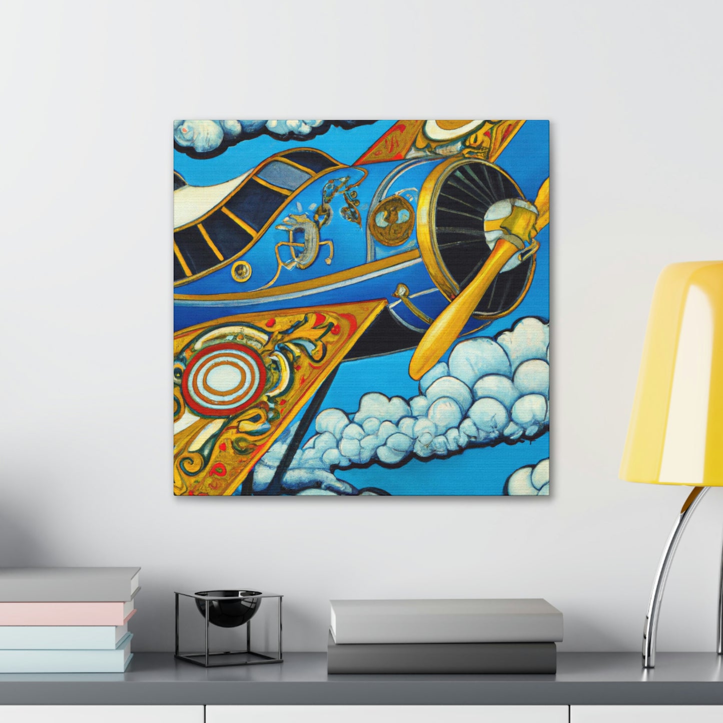 "Vintage Plane Symphony" - Canvas