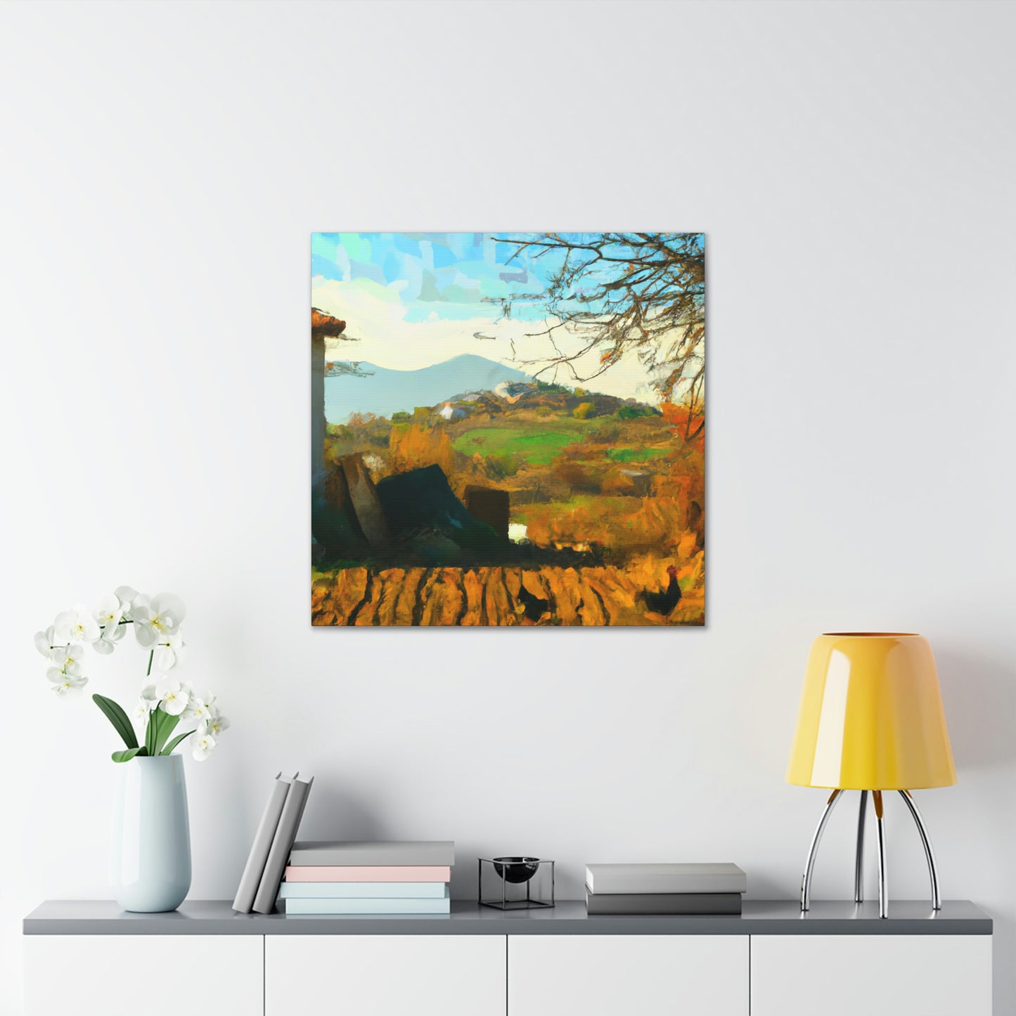 "The Serene Riverside Reflection" - Canvas