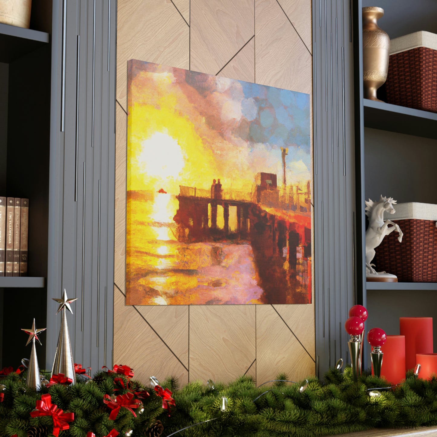 Pier Sunlit Reflection - Canvas