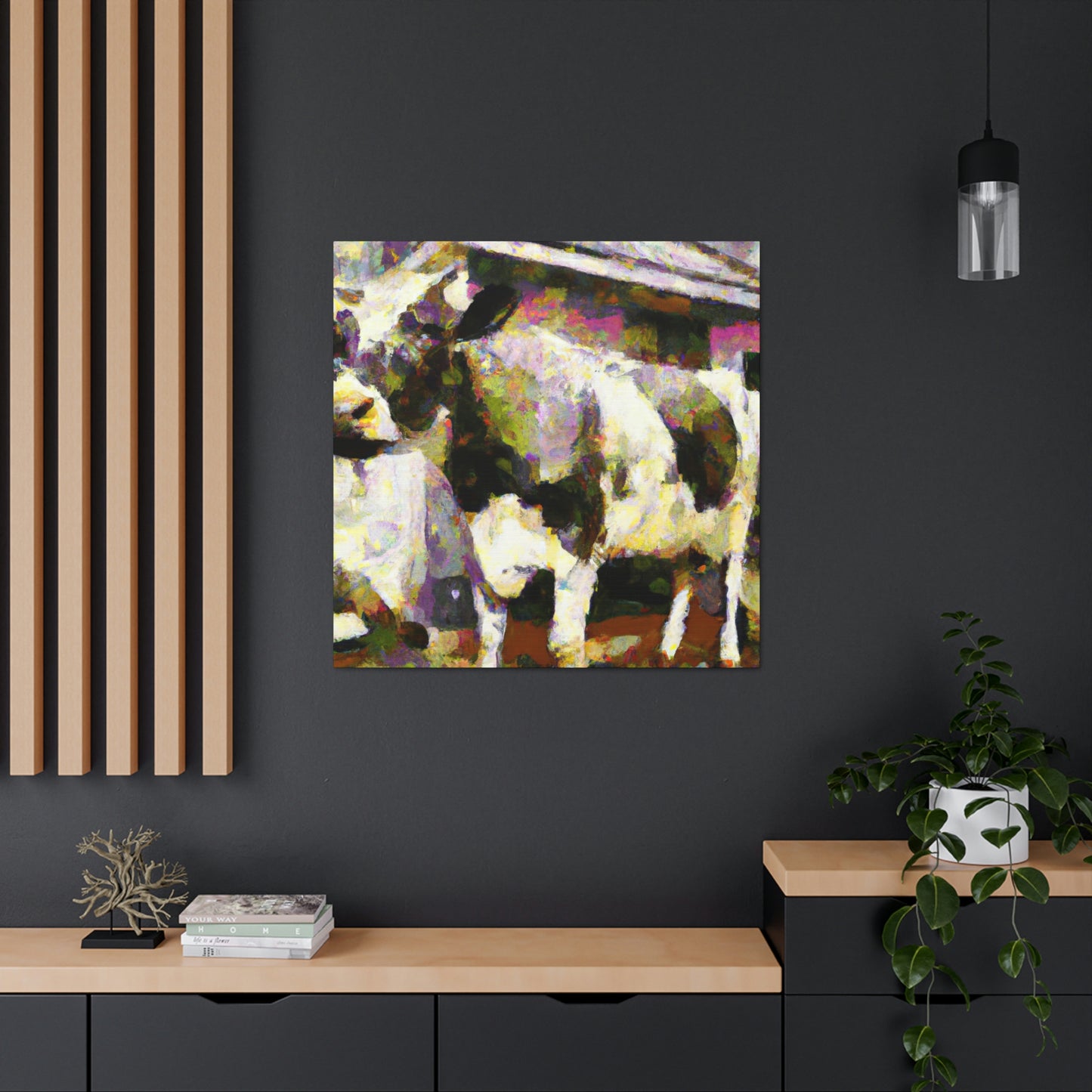 Milking a Countryside Cow - Canvas