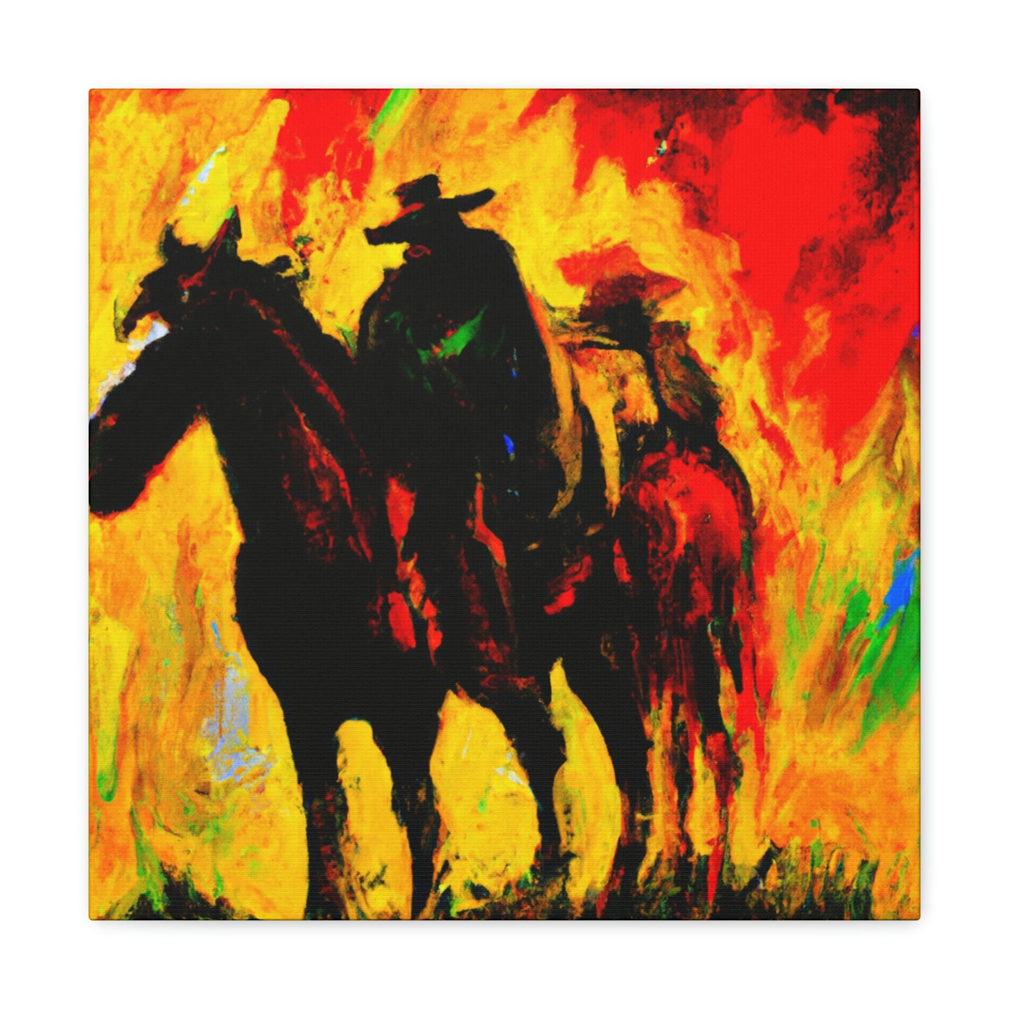 Cowboy and Steed. - Canvas