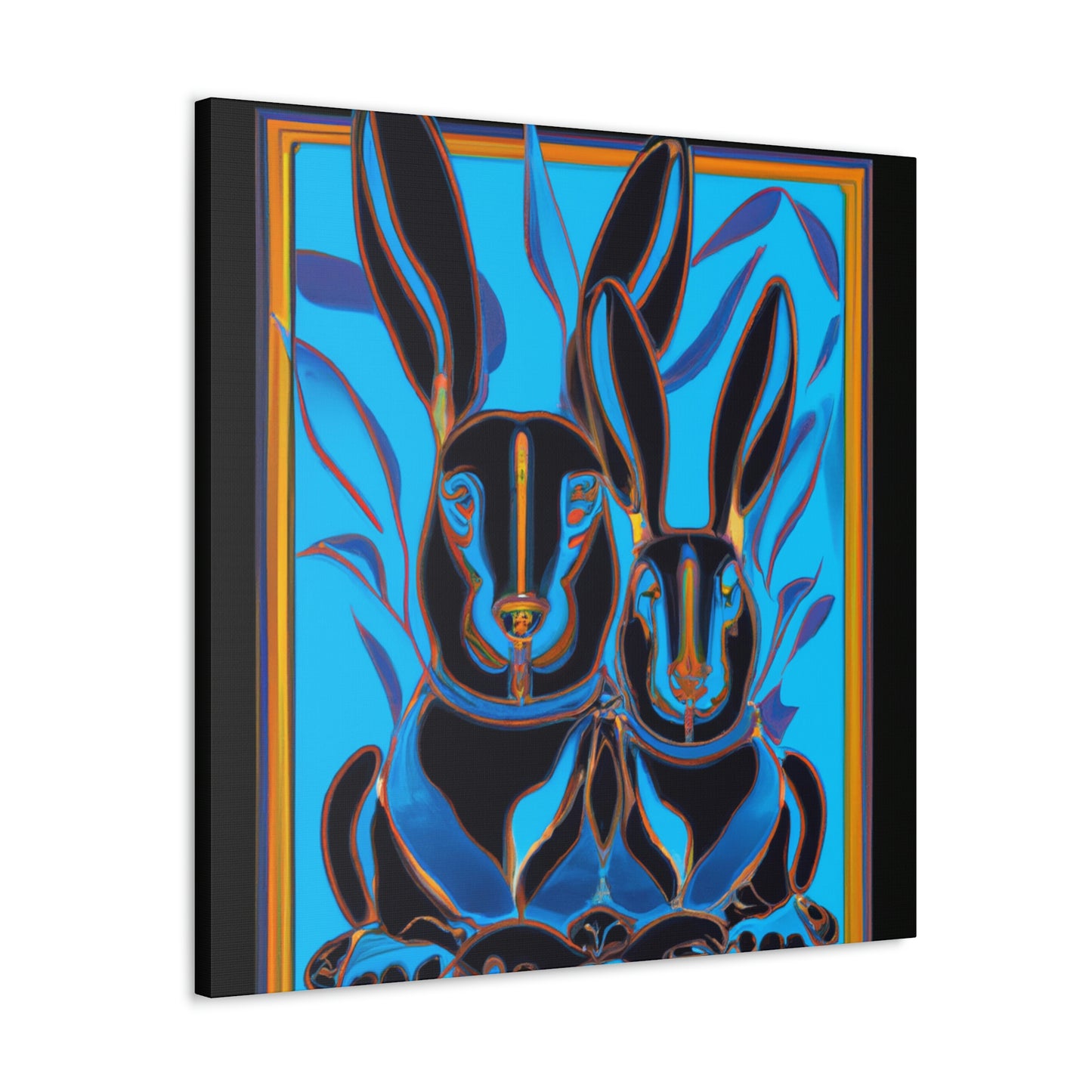 "Rabbits in Deco Land" - Canvas