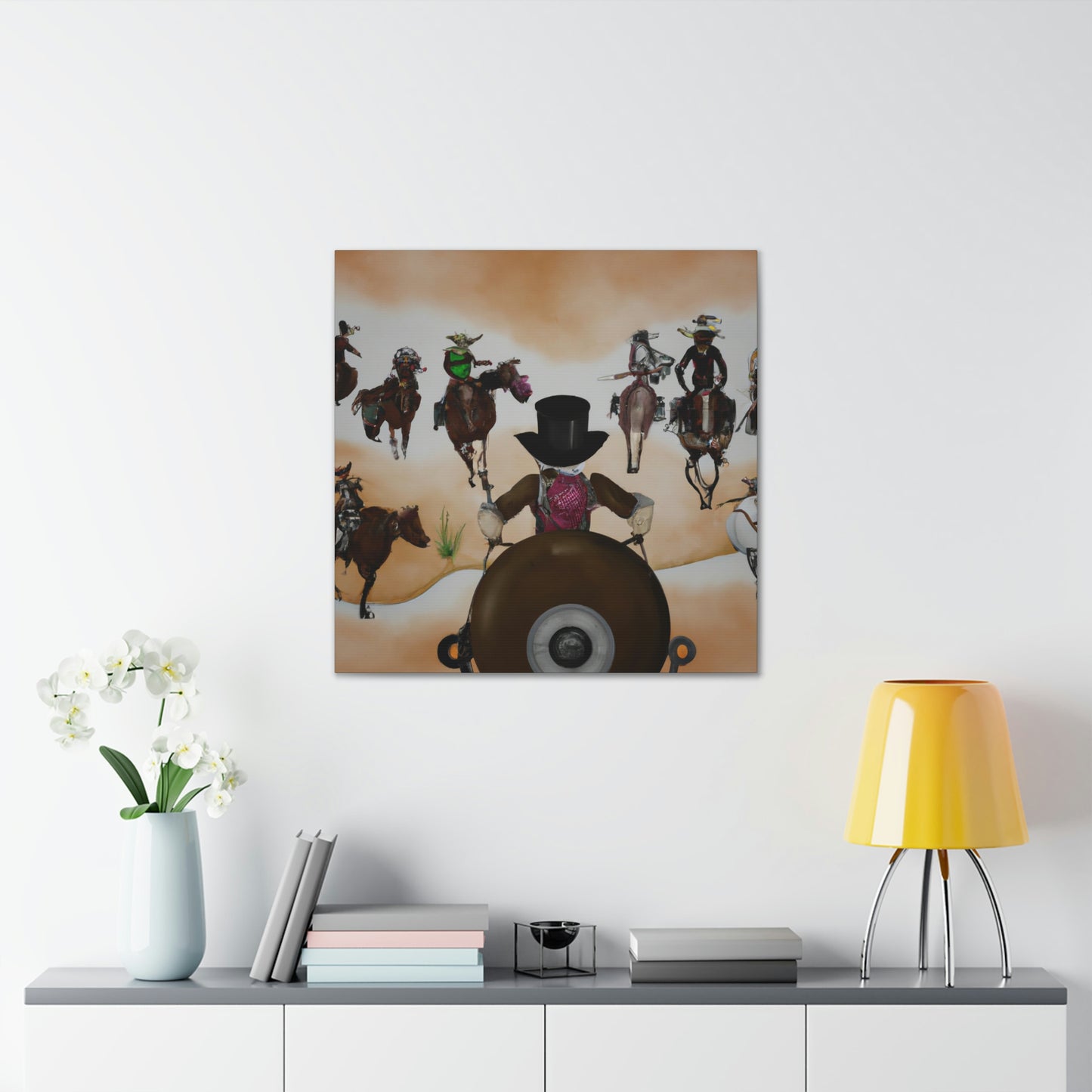 "Cattle Herding Steampunk" - Canvas