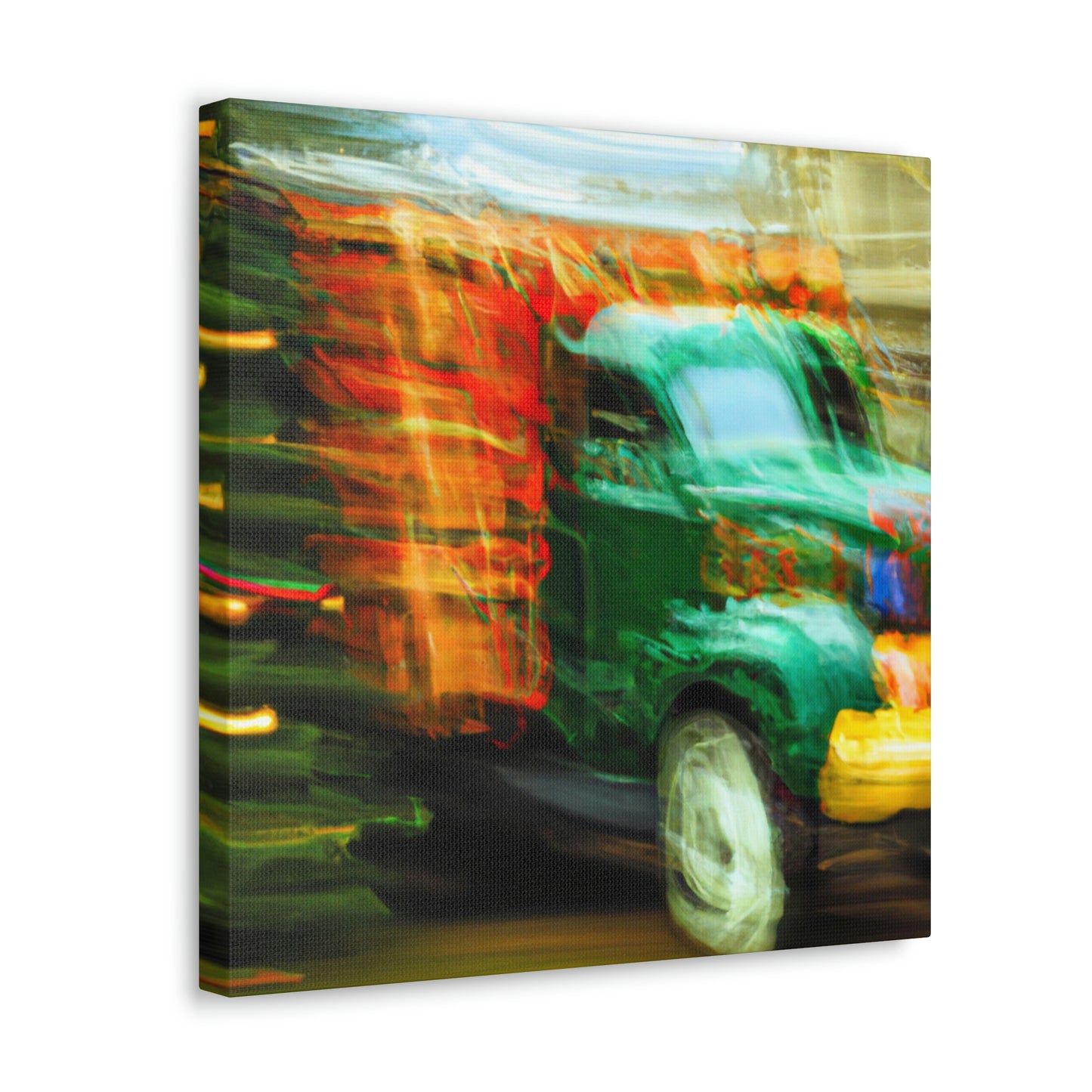 "Truck with Christmas Cheer" - Canvas