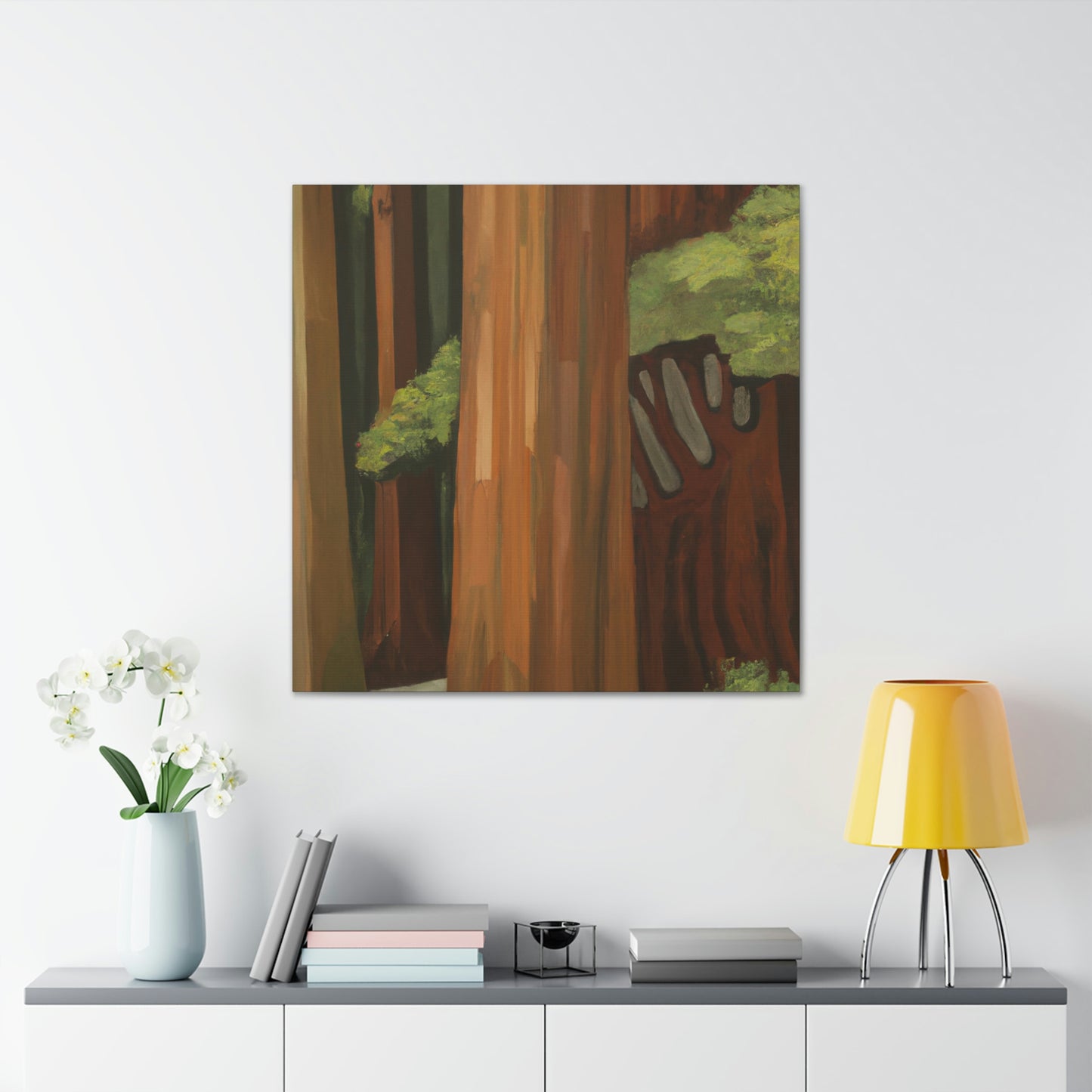 "Redwood Tree in Deco" - Canvas