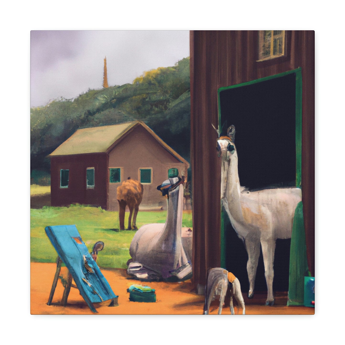 Llama at Sunrise. - Canvas