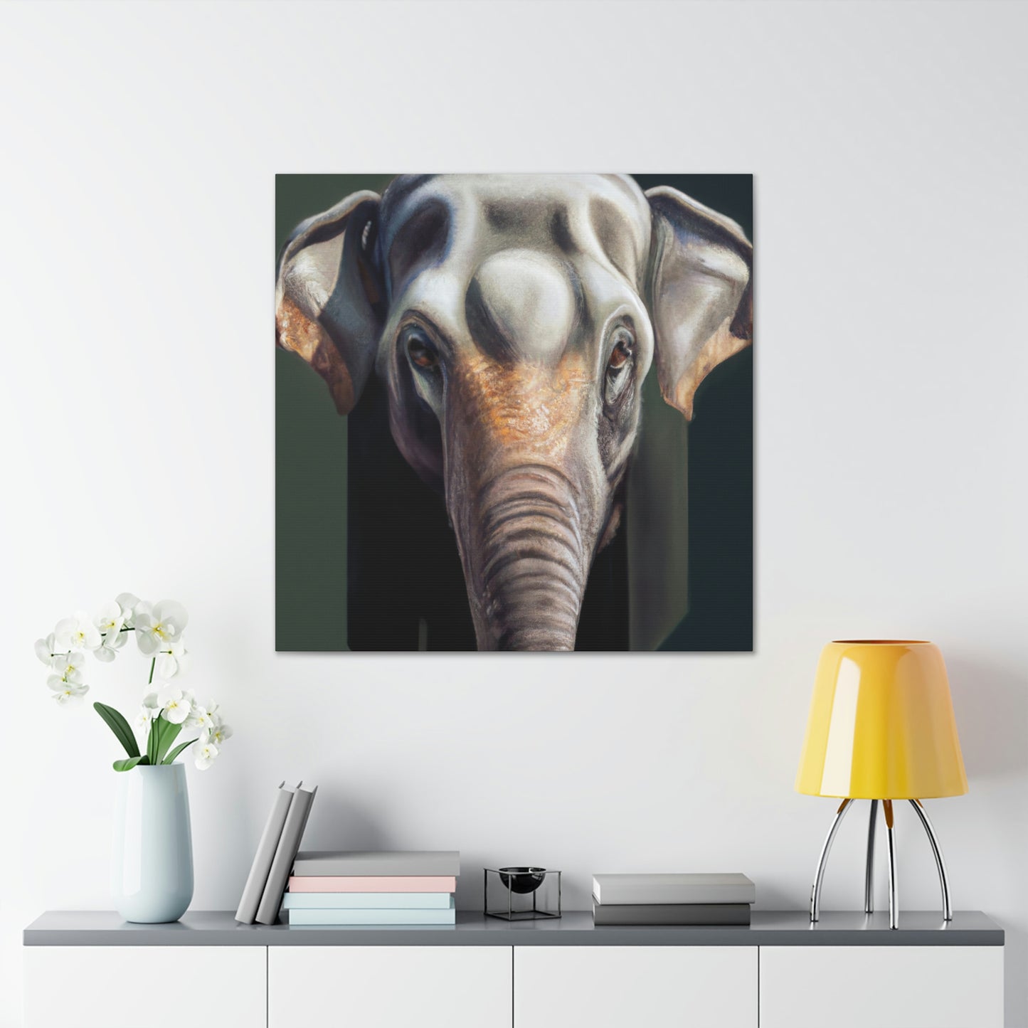 "Elephant in Monsoon Rain" - Canvas