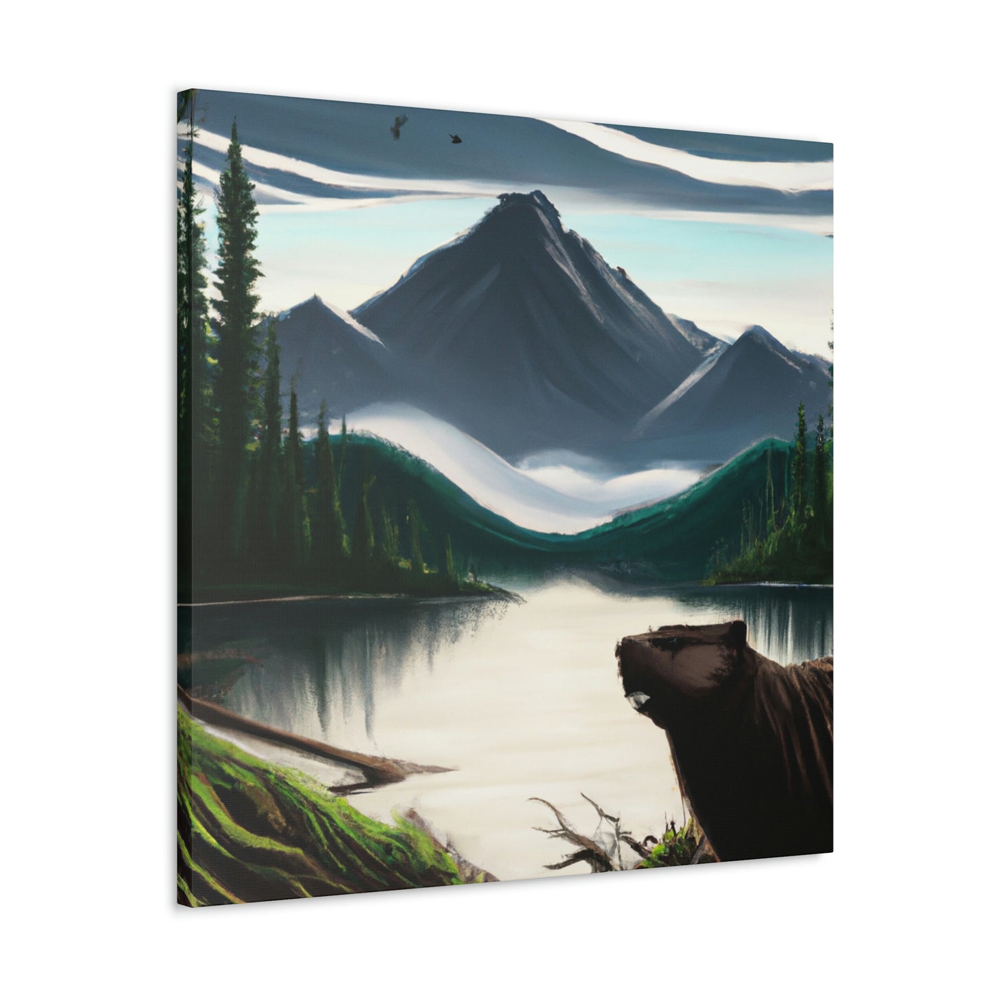 "Beavers in Deco Style" - Canvas