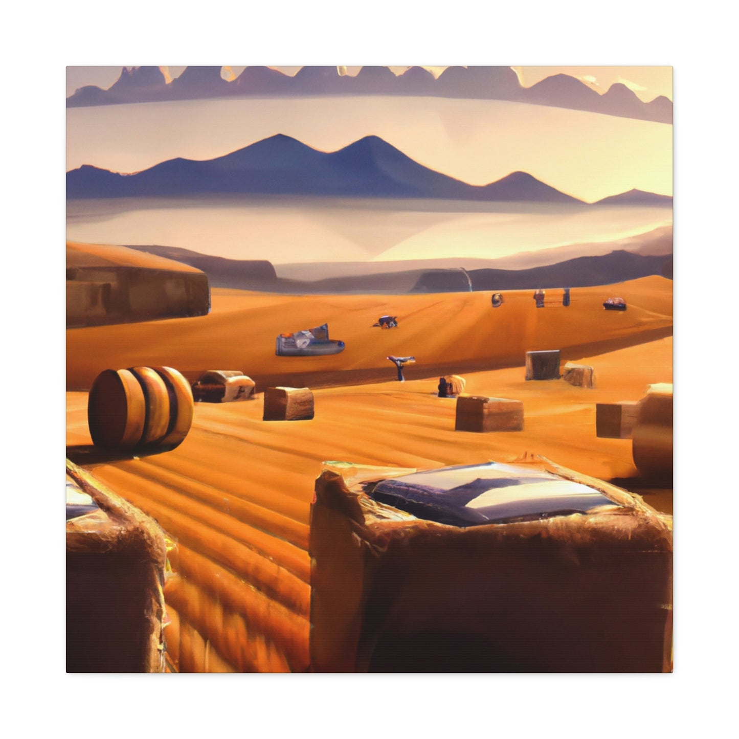 "Hay Fields in Moonlight" - Canvas