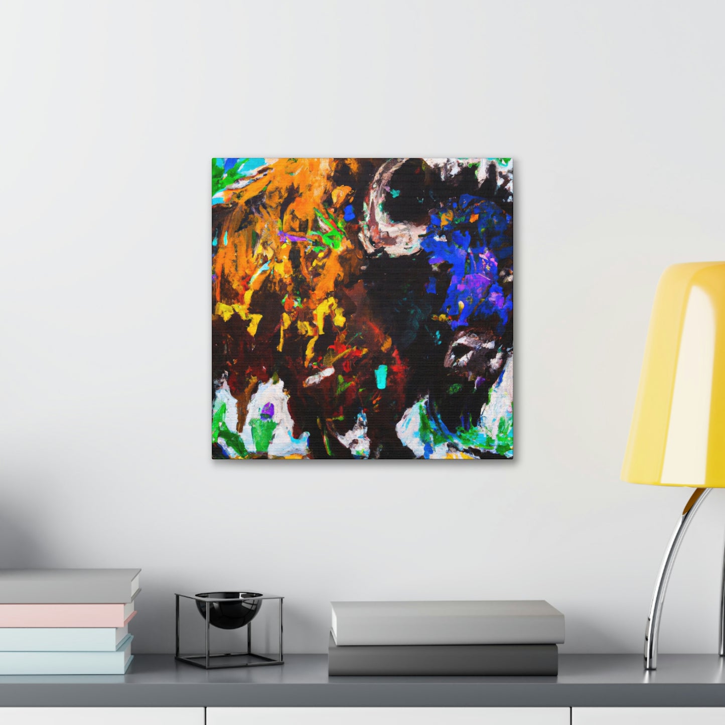 "Majestic Bison Stampede" - Canvas