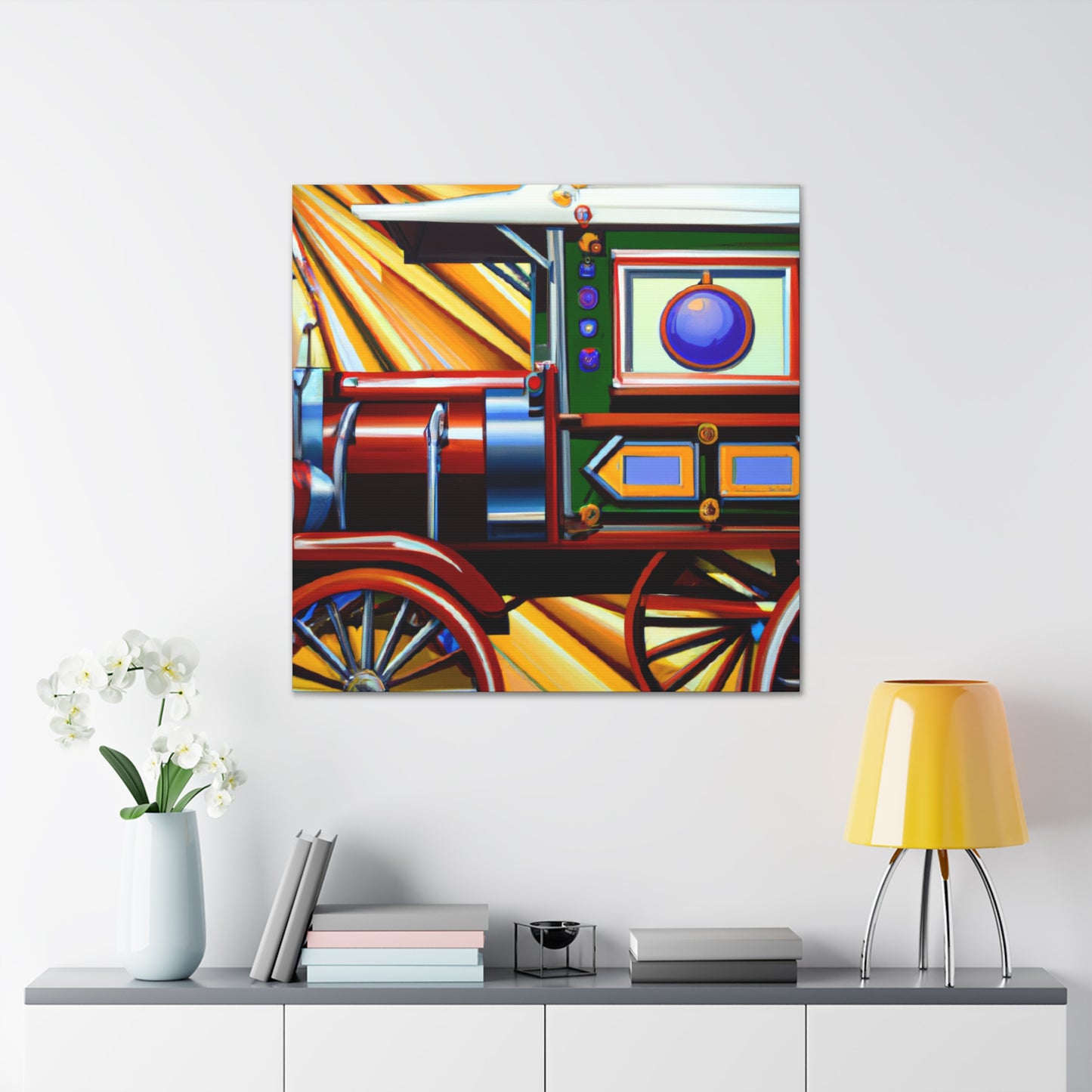 "Wheels of Grandeur Vibrant" - Canvas