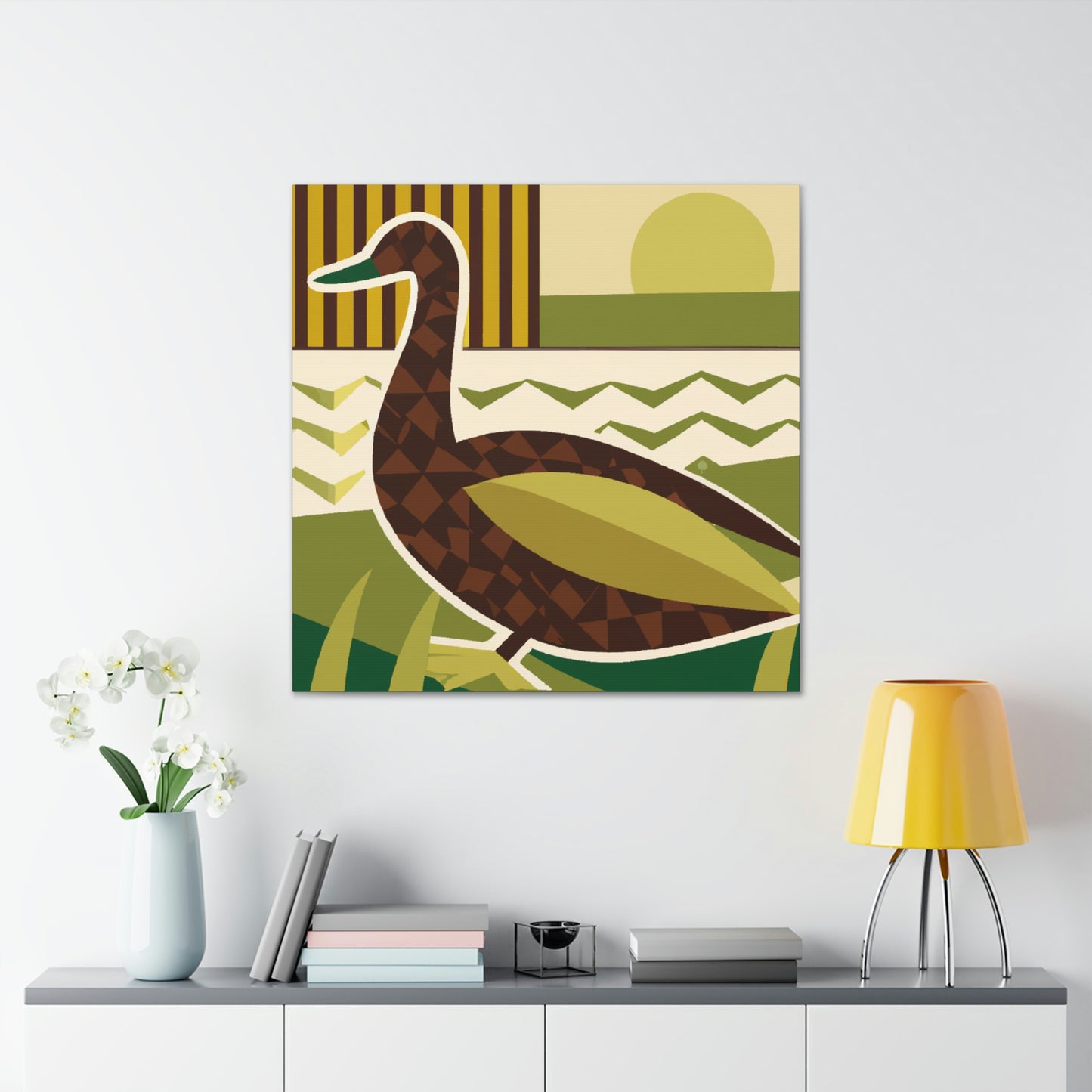 "A Quacking Art Deco" - Canvas