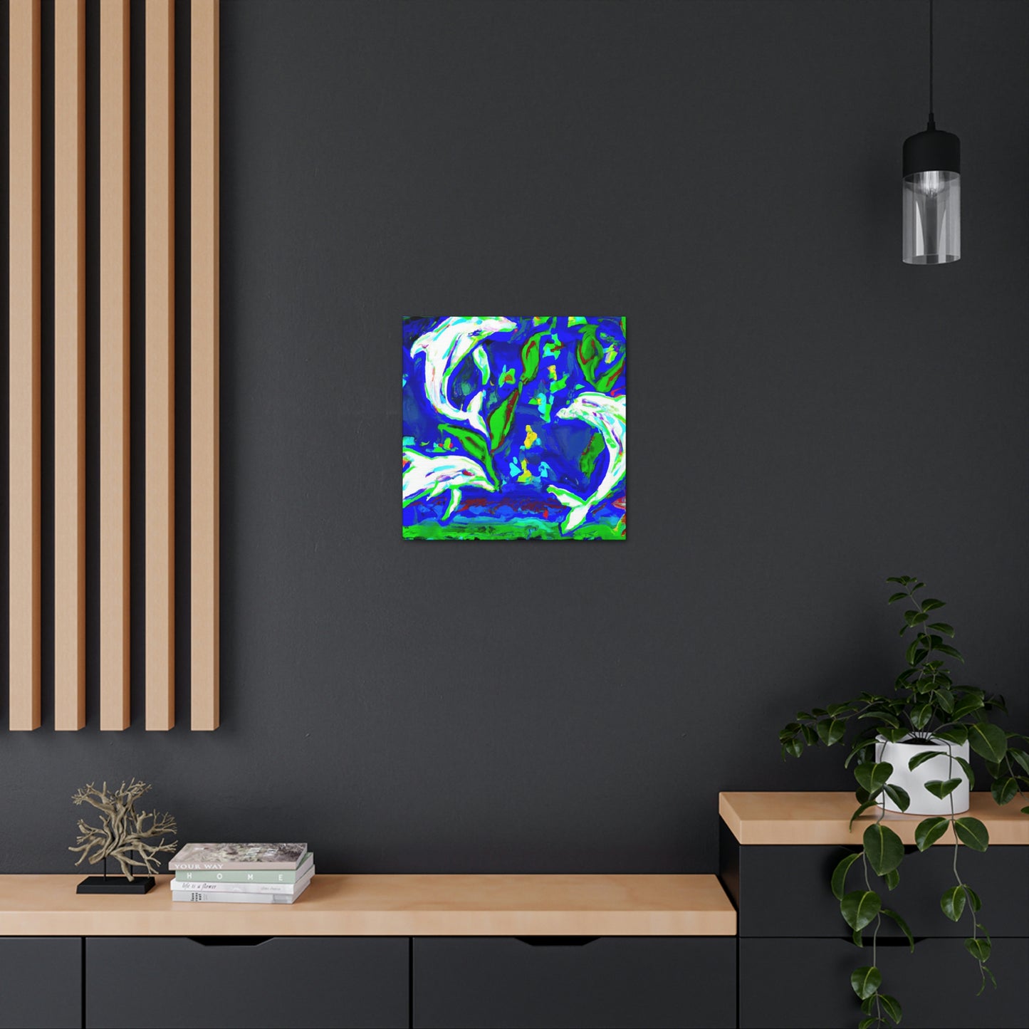 Dolphins Dance in Color - Canvas