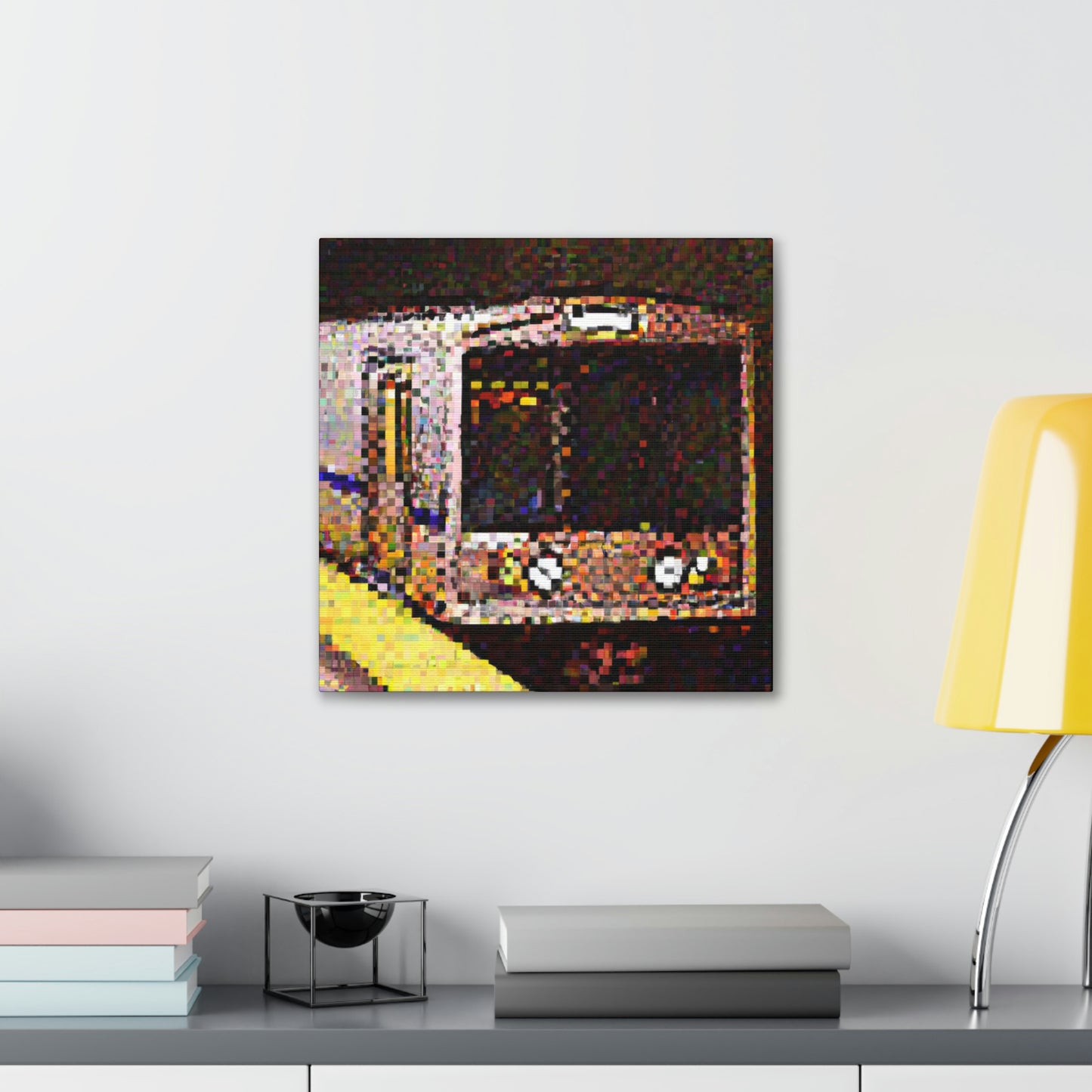 Subway Train Pointillism - Canvas