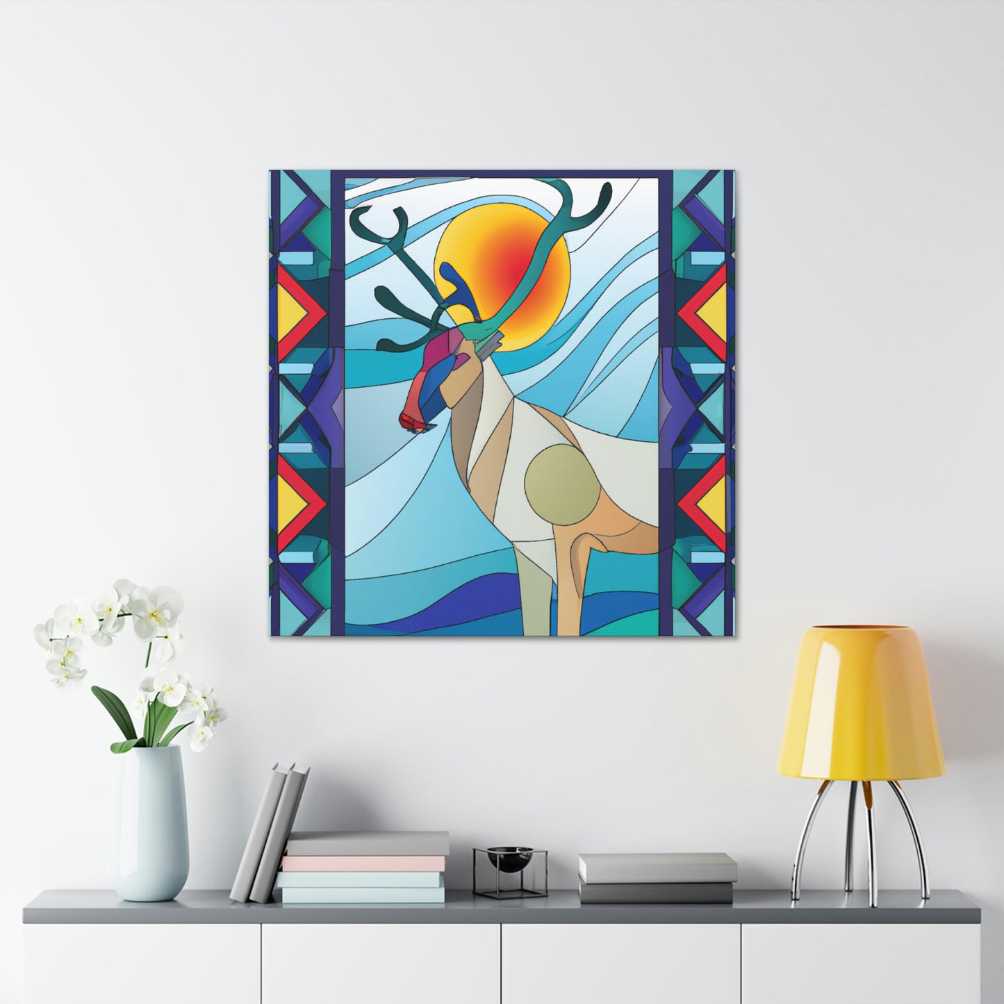 "Reindeer's Radiant Dance" - Canvas