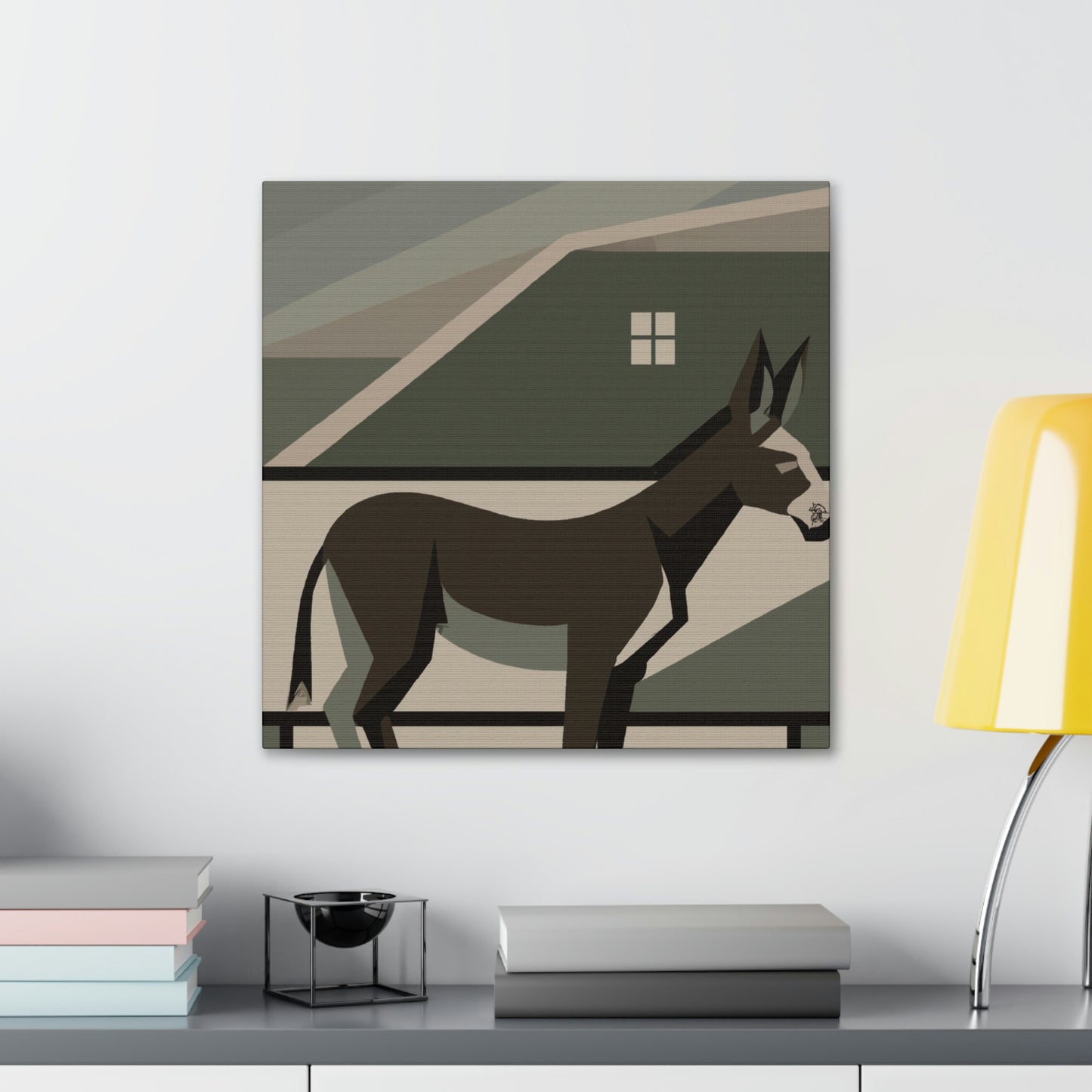 "Mules in Moonlight Deco" - Canvas