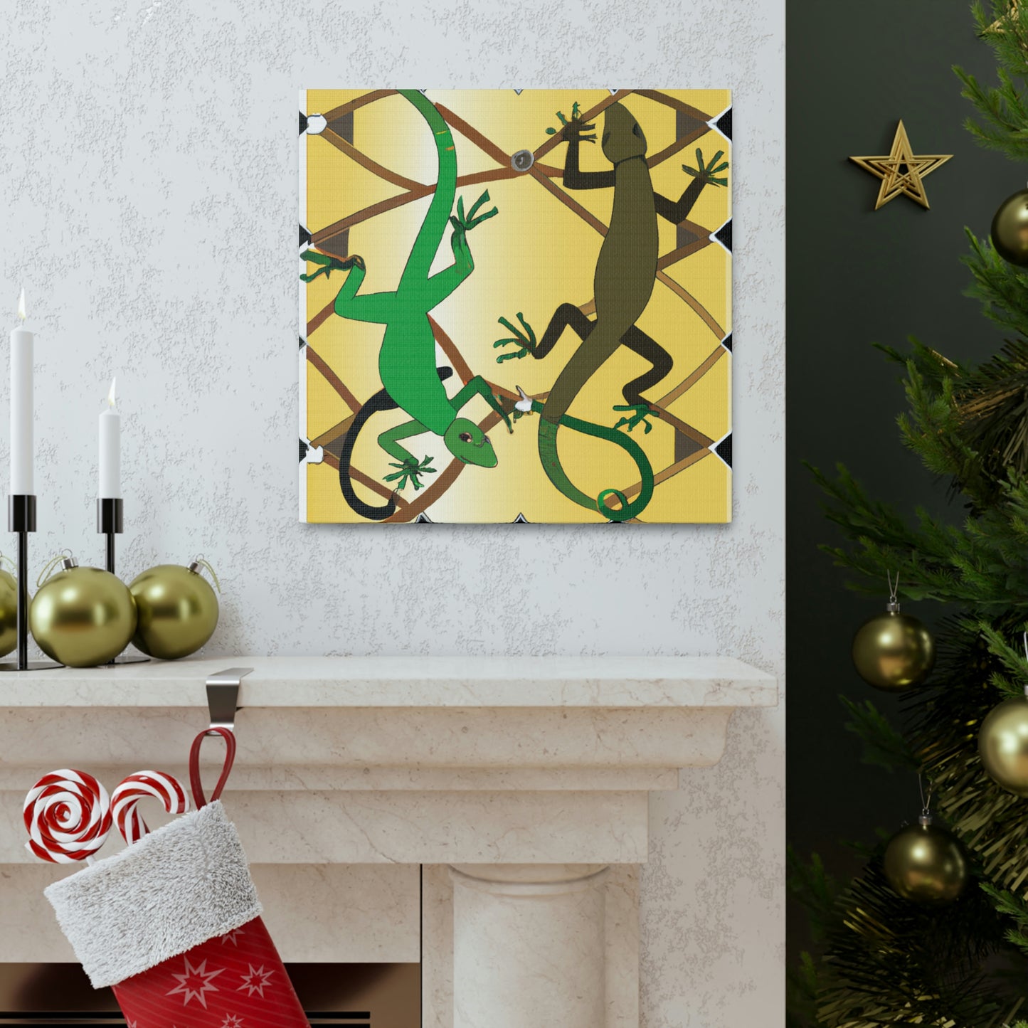 Lizards in Deco Style - Canvas