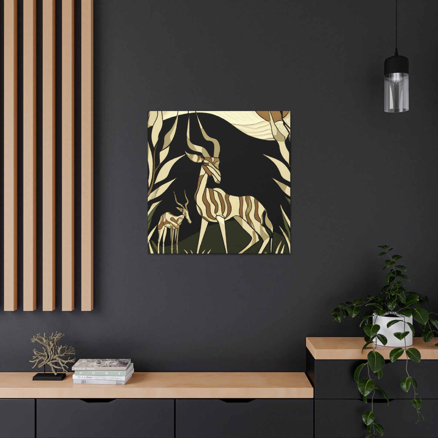 "Gazelle in Art Deco" - Canvas