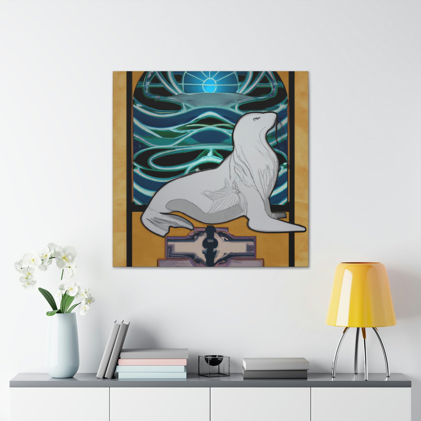 "Sleek Lion of Sea" - Canvas