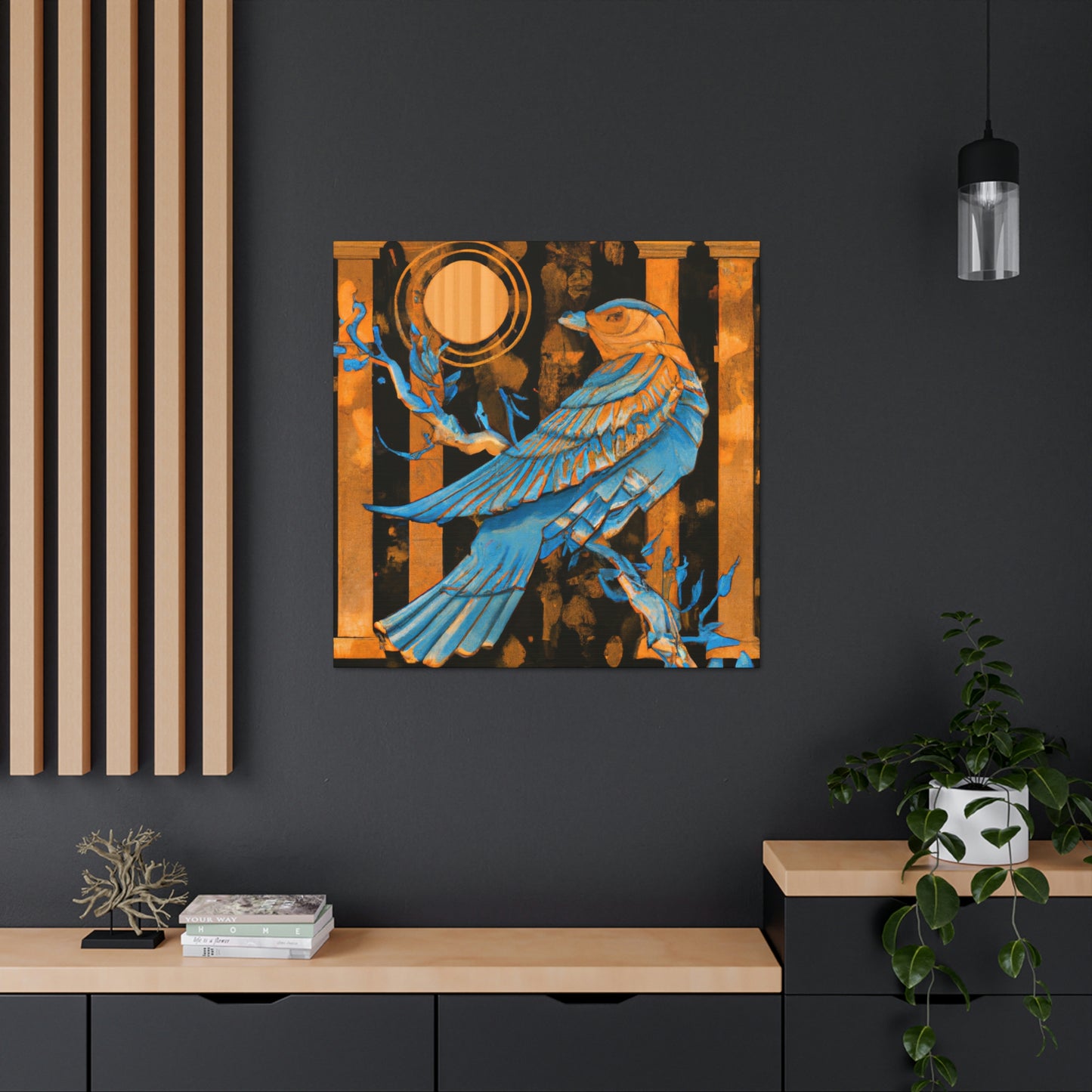 "Bluebird's Art Deco Dream" - Canvas