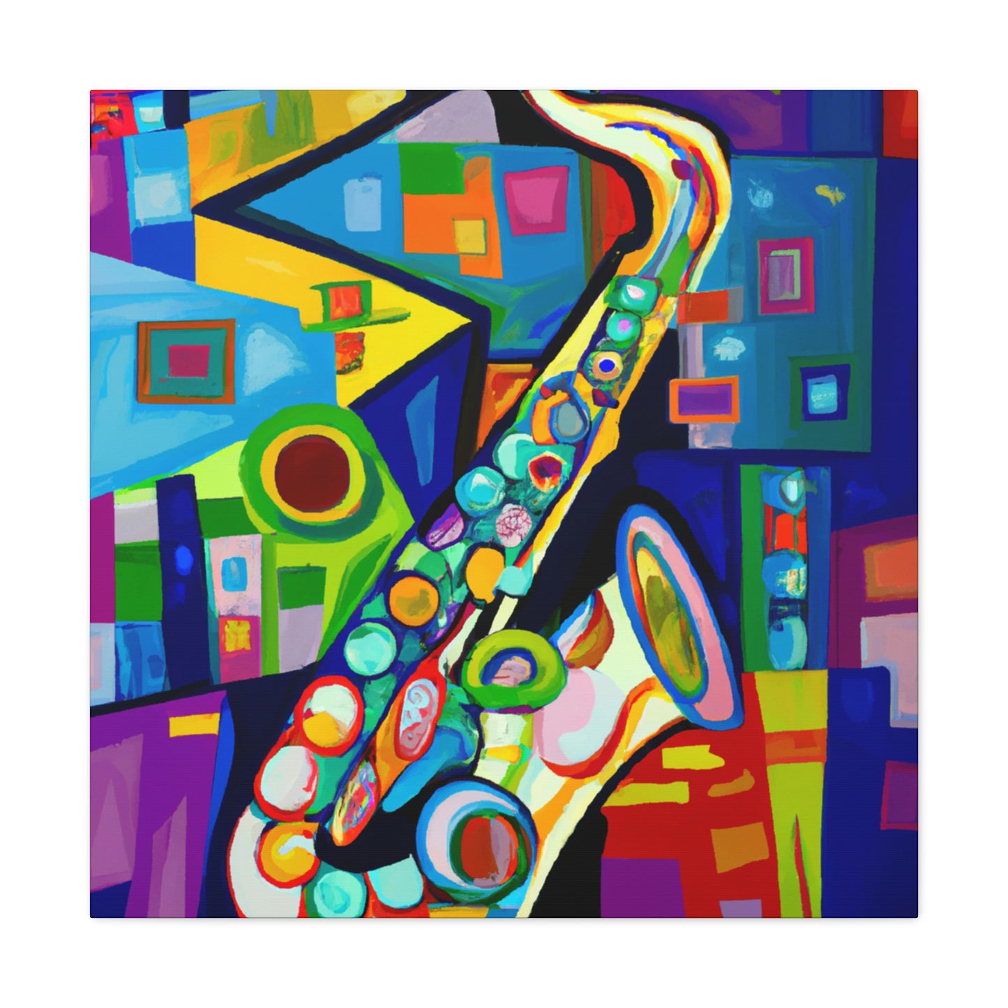 Saxophone in Blue Hues - Canvas