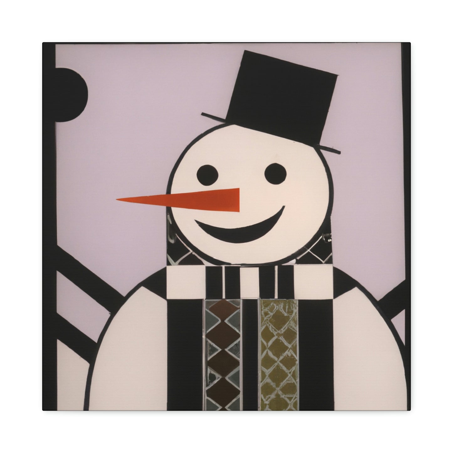 "Frosty Art Deco Snowman" - Canvas