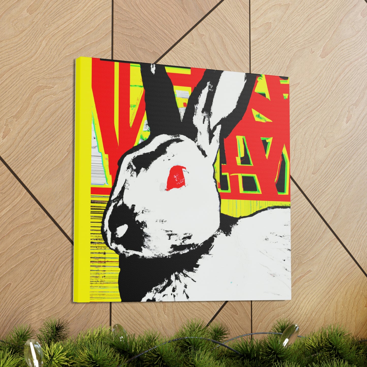 Rabbit in Moonlight Glow. - Canvas