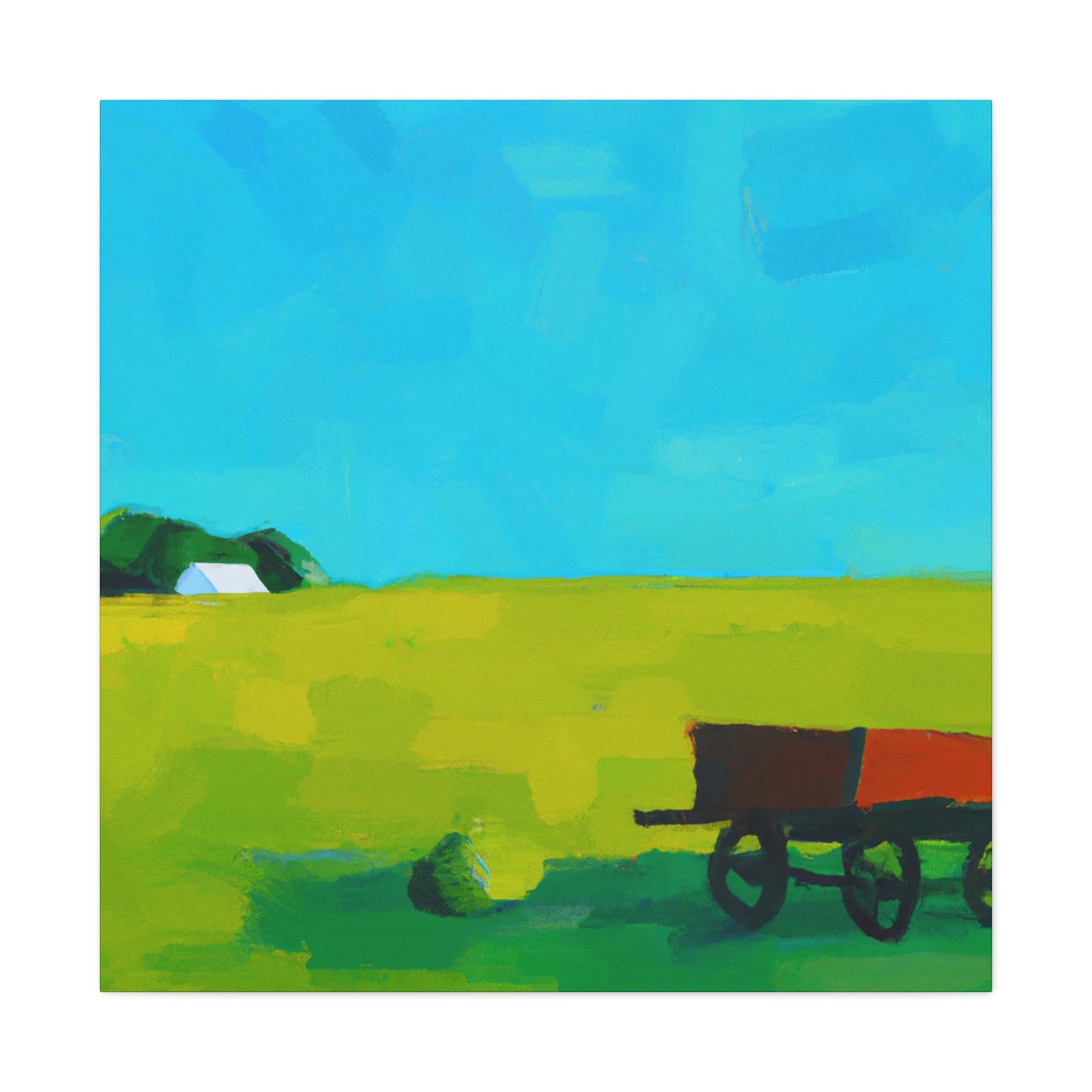 "Hay Wagon Minimalism" - Canvas