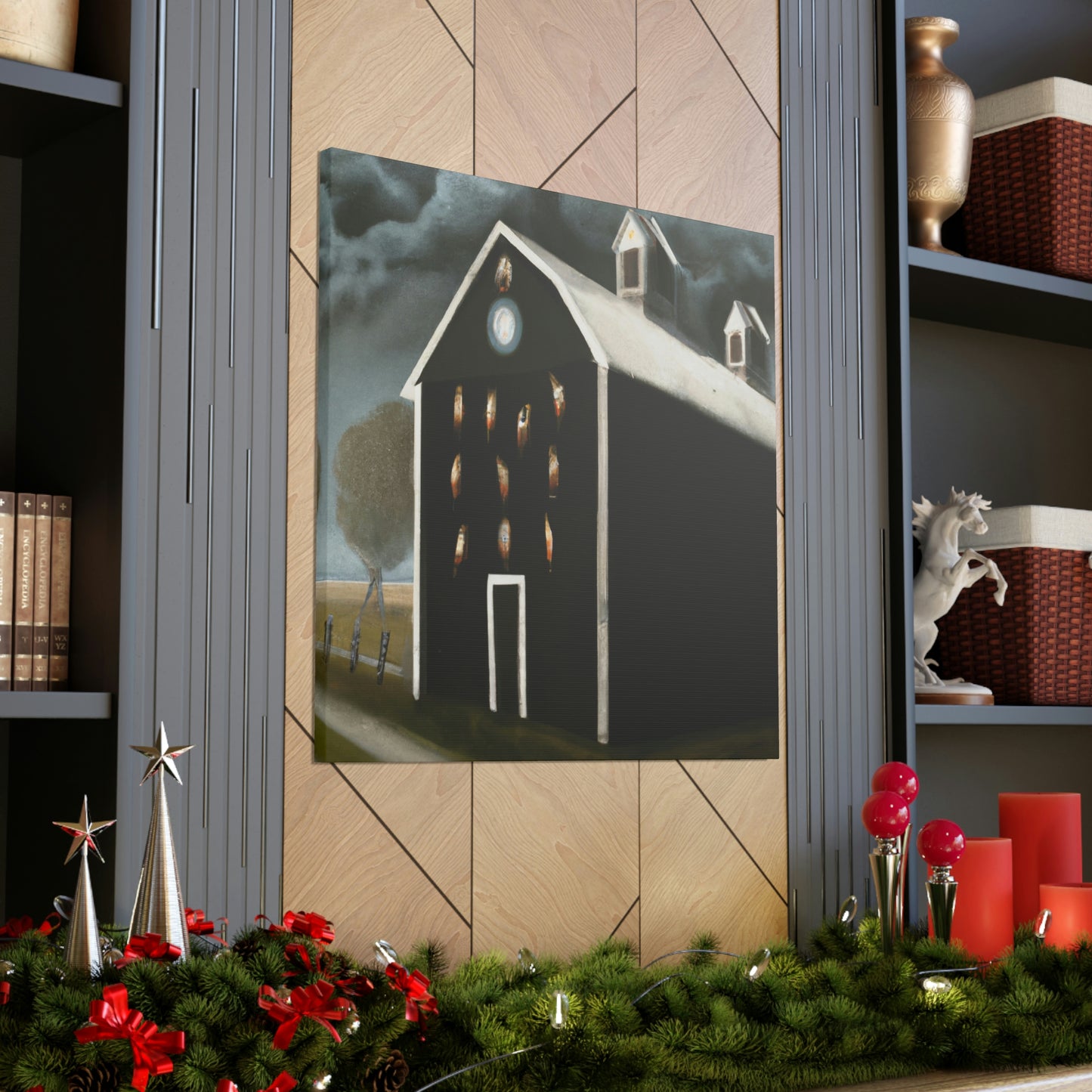 Barns in Art Deco - Canvas