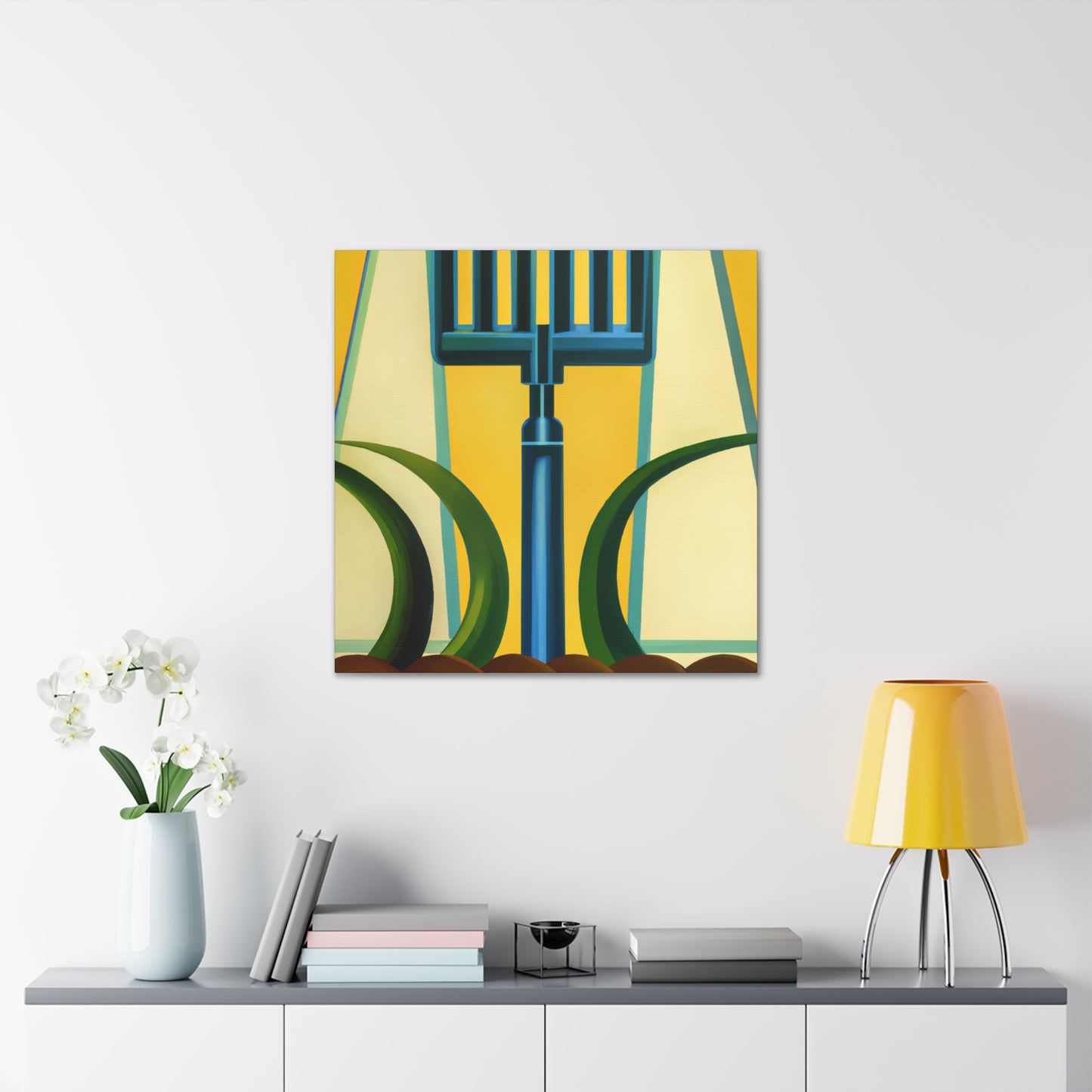 "Backlit Deco Pitchfork" - Canvas