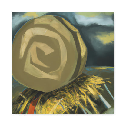 "Hay Bales in Moonlight" - Canvas