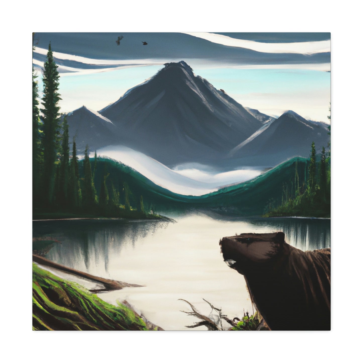 "Beavers in Deco Style" - Canvas