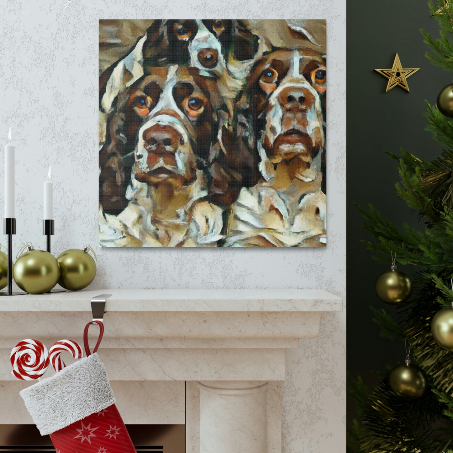 English Springer Watching - Canvas