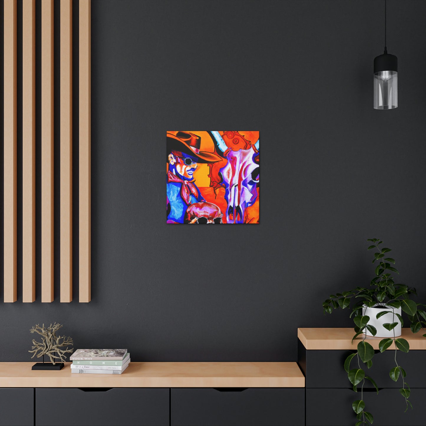 Cow Skull In Deco - Canvas