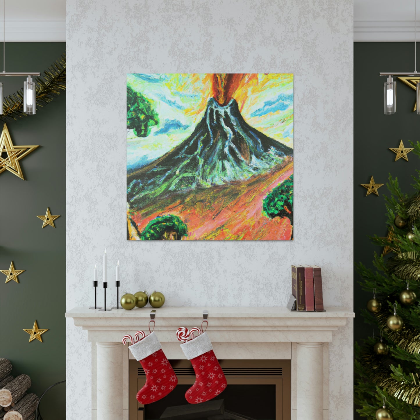 "Volcano Erupts Wildly" - Canvas