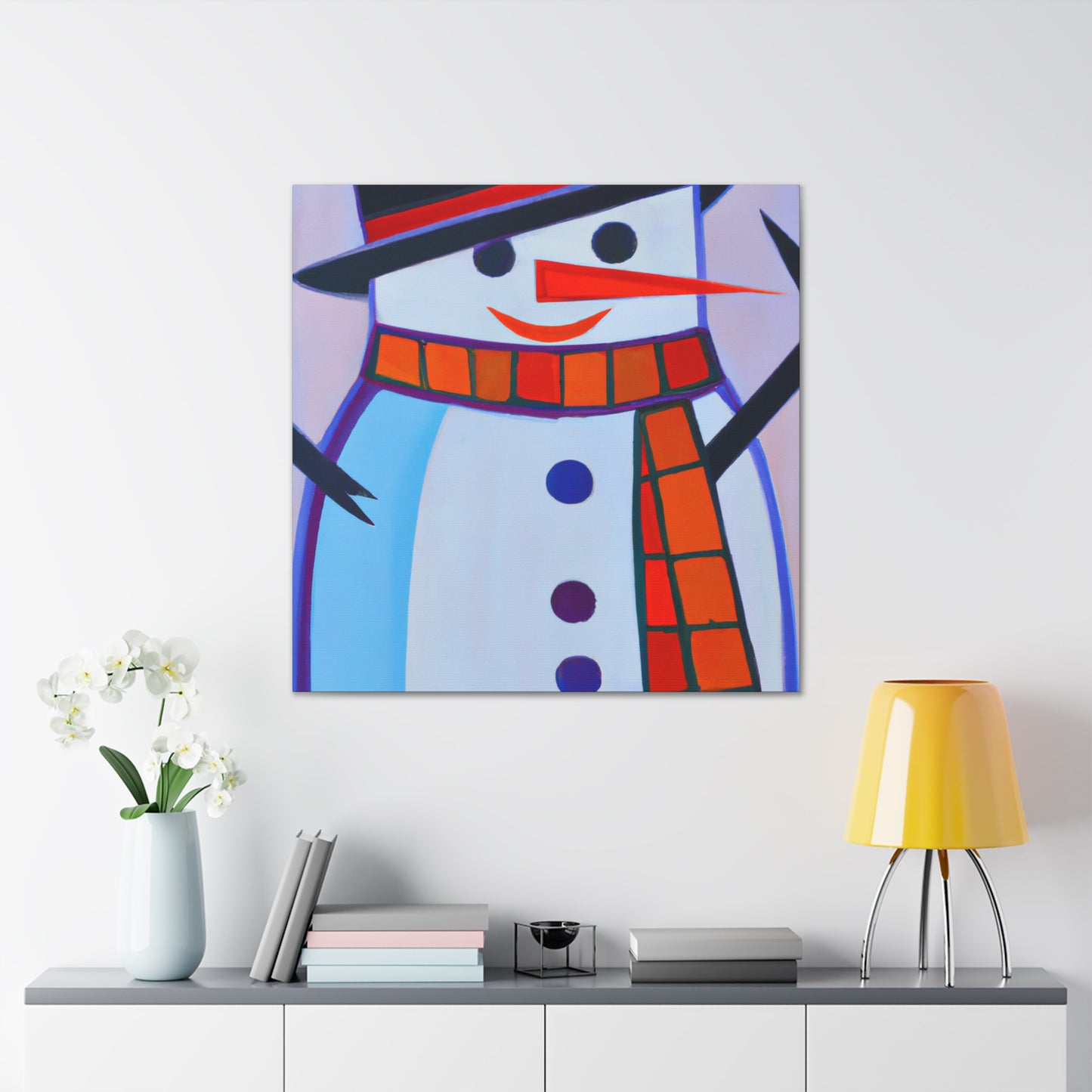 "Frosty Art Deco Snowman" - Canvas