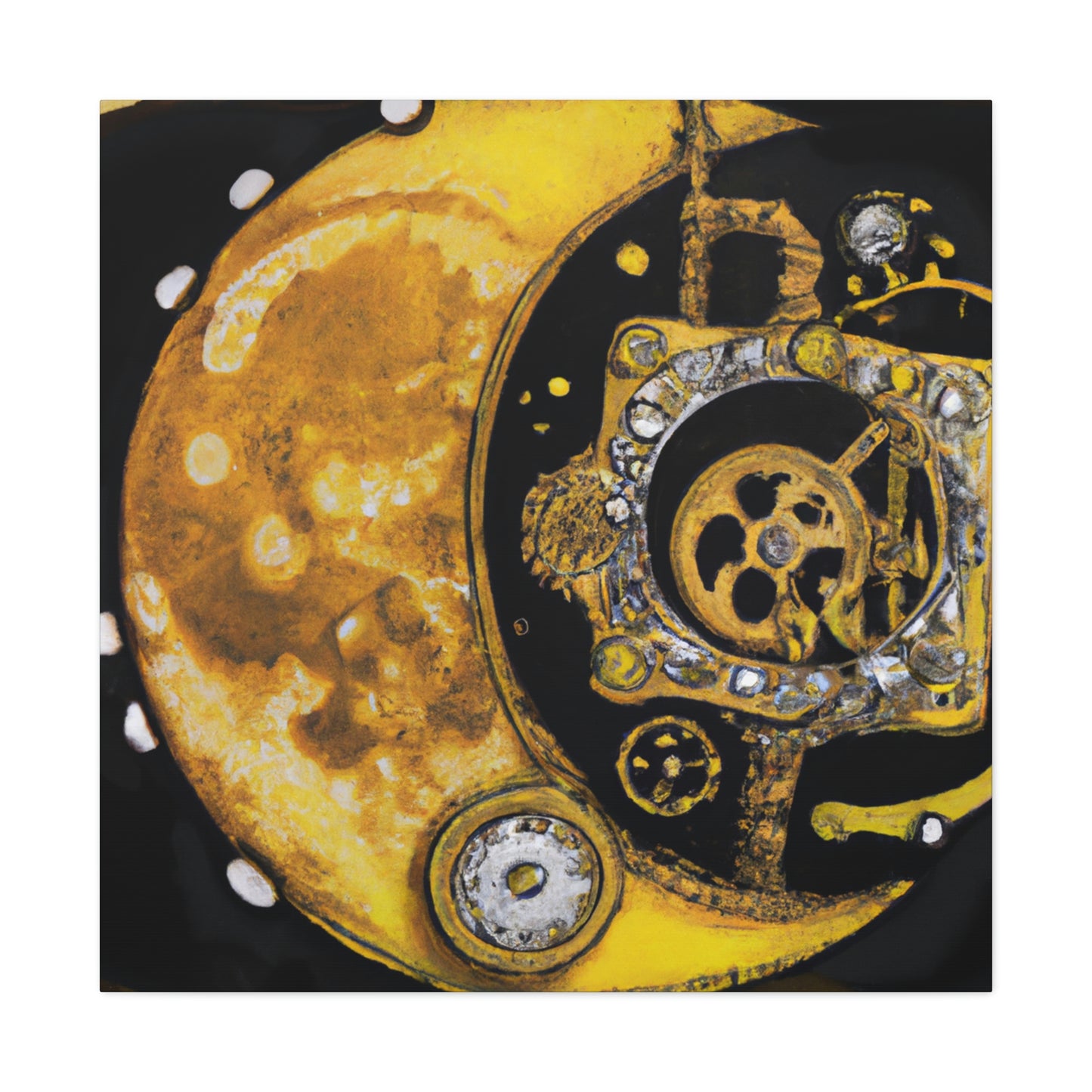 "Moonlit Clockwork Dreamscape" - Canvas